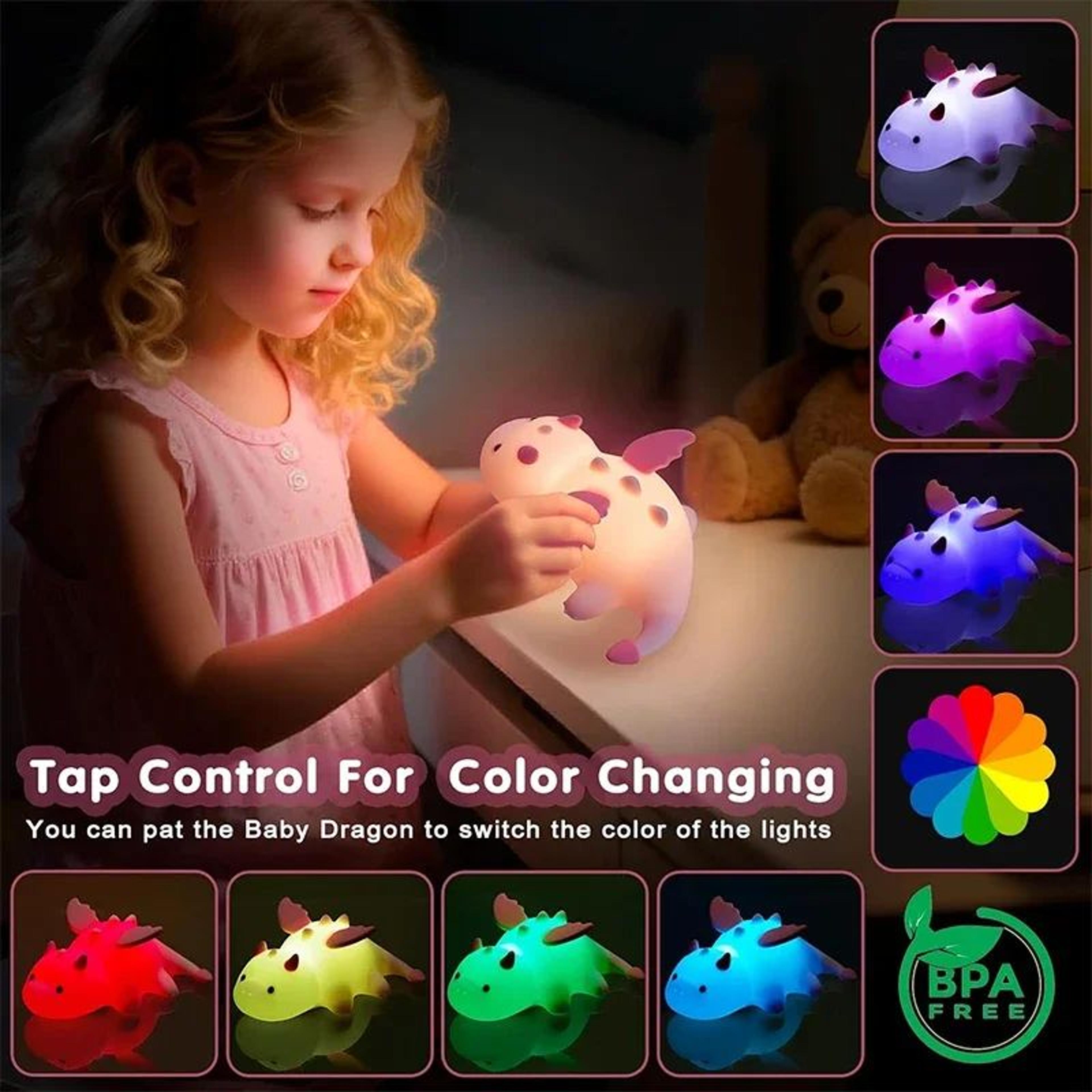 Milk Dragon Silicone Night Light Rechargeable Dimmable Lamp 1