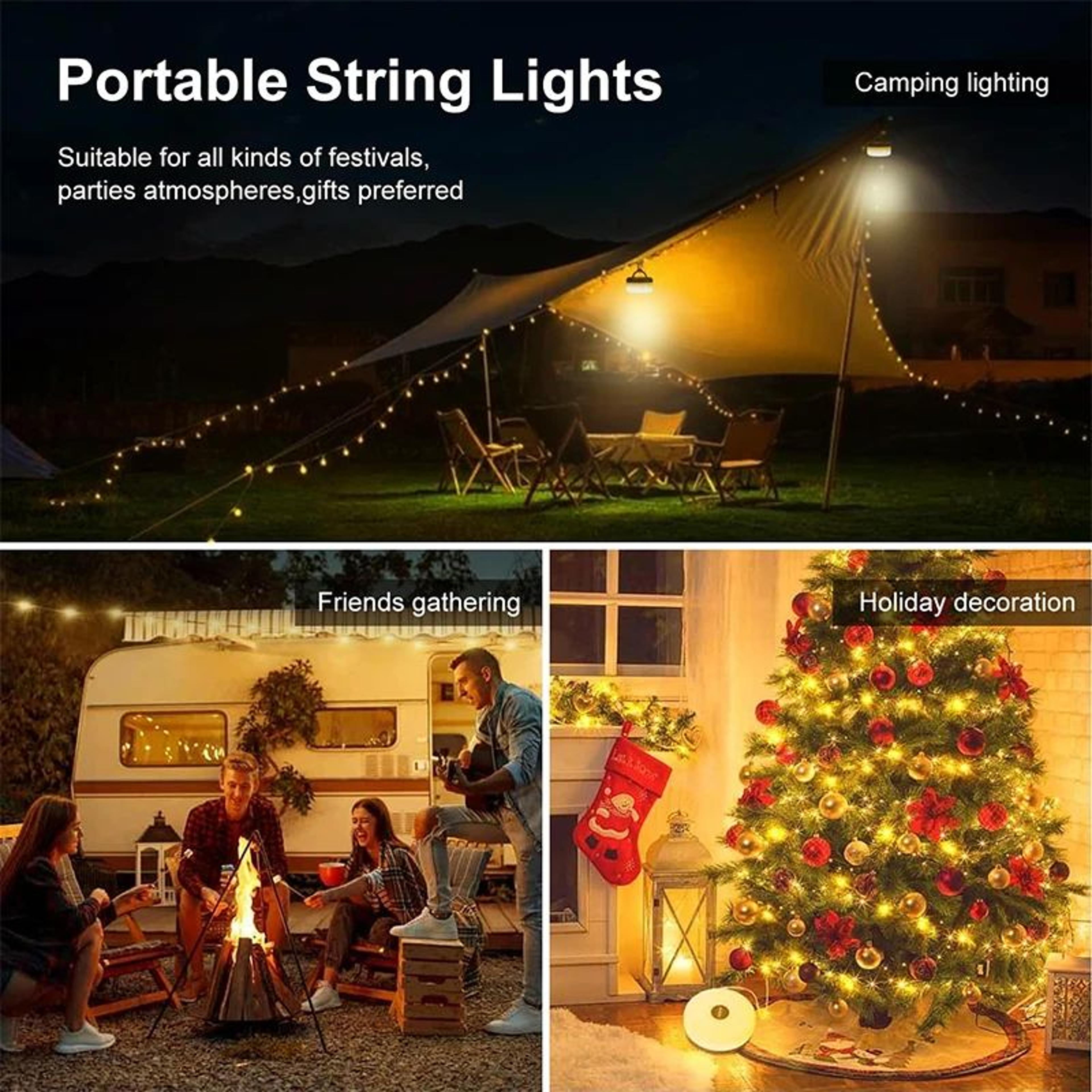 8M LED Camping Light Strip Waterproof Retractable Outdoor String Light 1