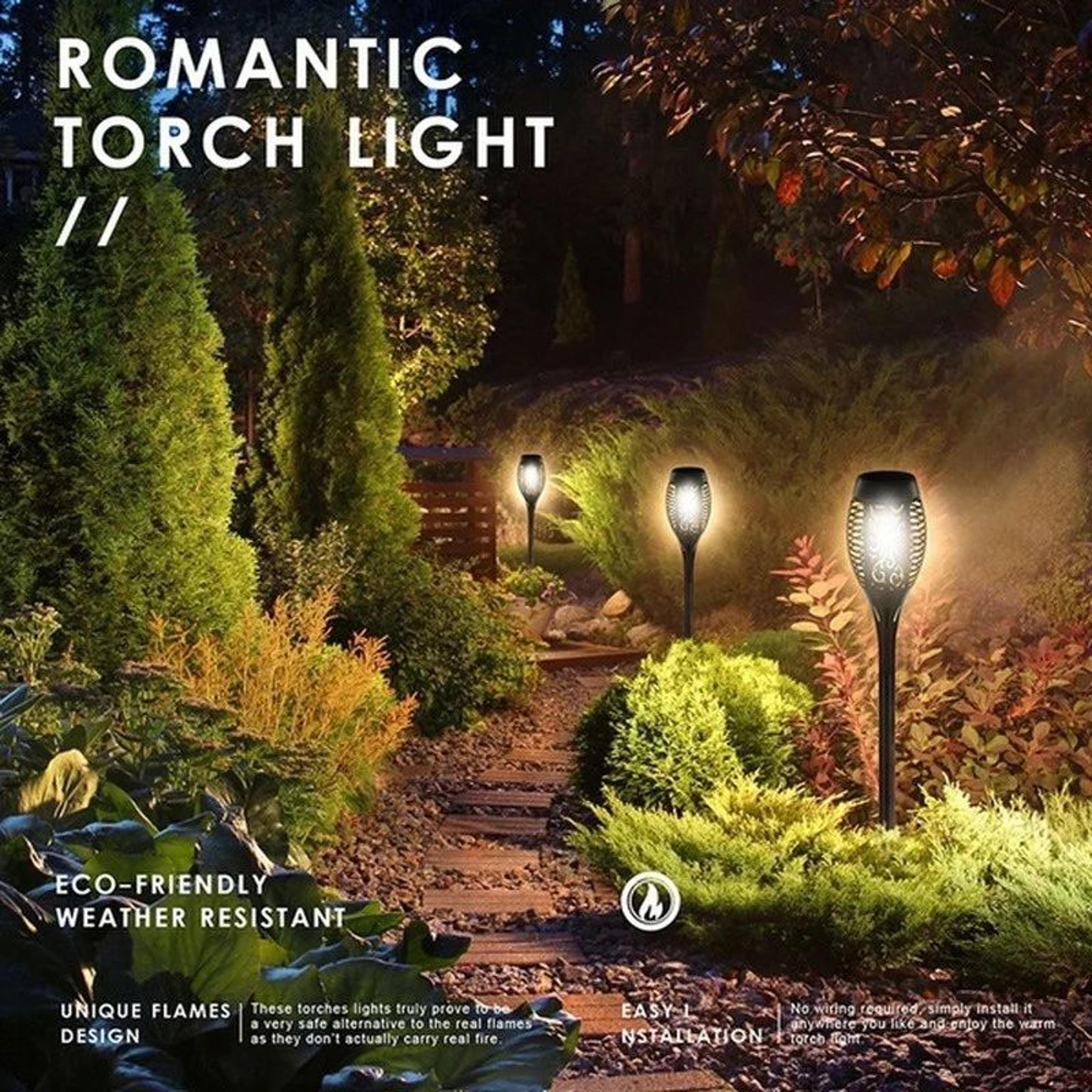 Solar Flame Torch Lights Waterproof Flickering LED Garden Path Lights Set 11