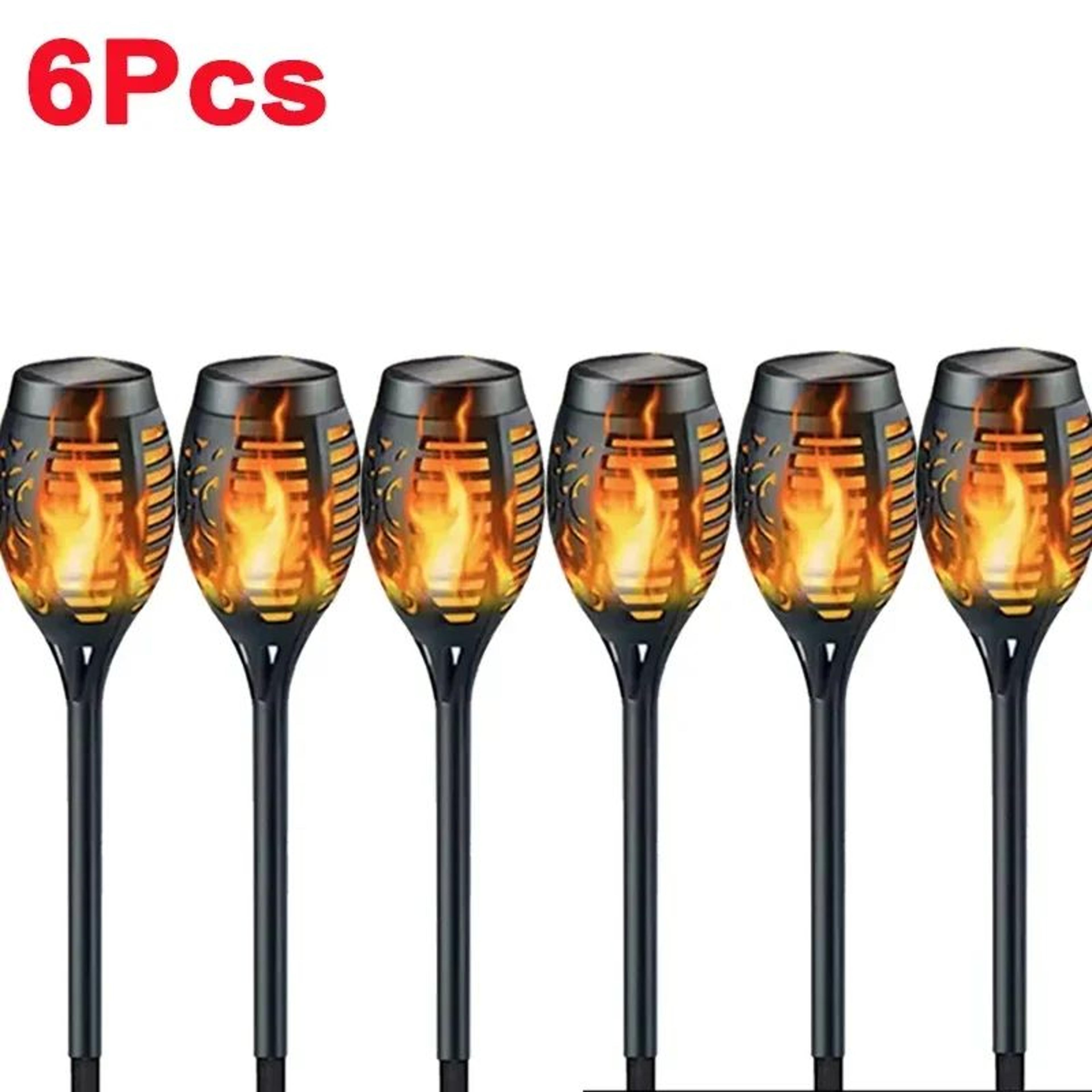 Solar Flame Torch Lights Waterproof Flickering LED Garden Path Lights Set 19
