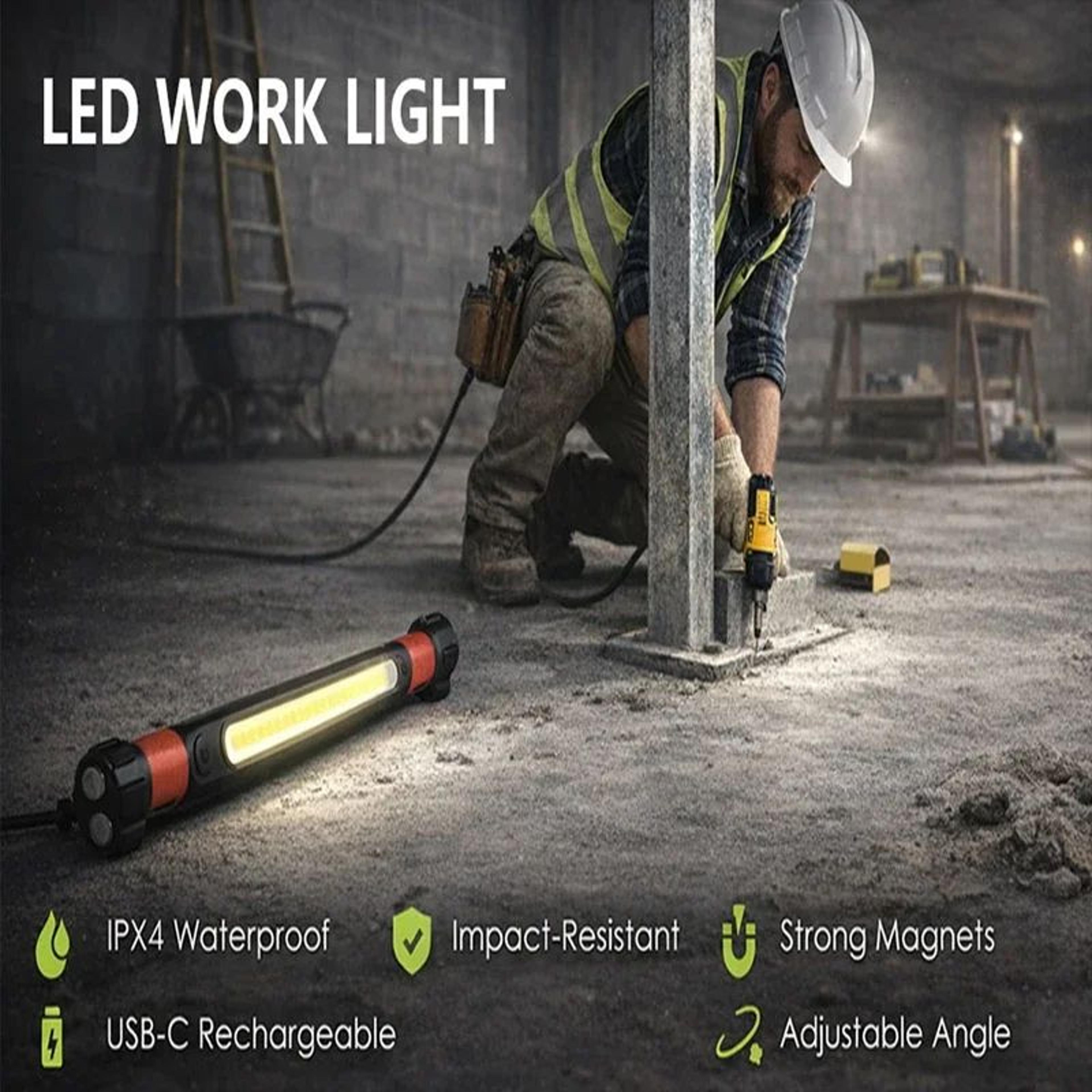 Magnetic Rechargeable LED Work Light With Hook Portable Inspection Lamp 7