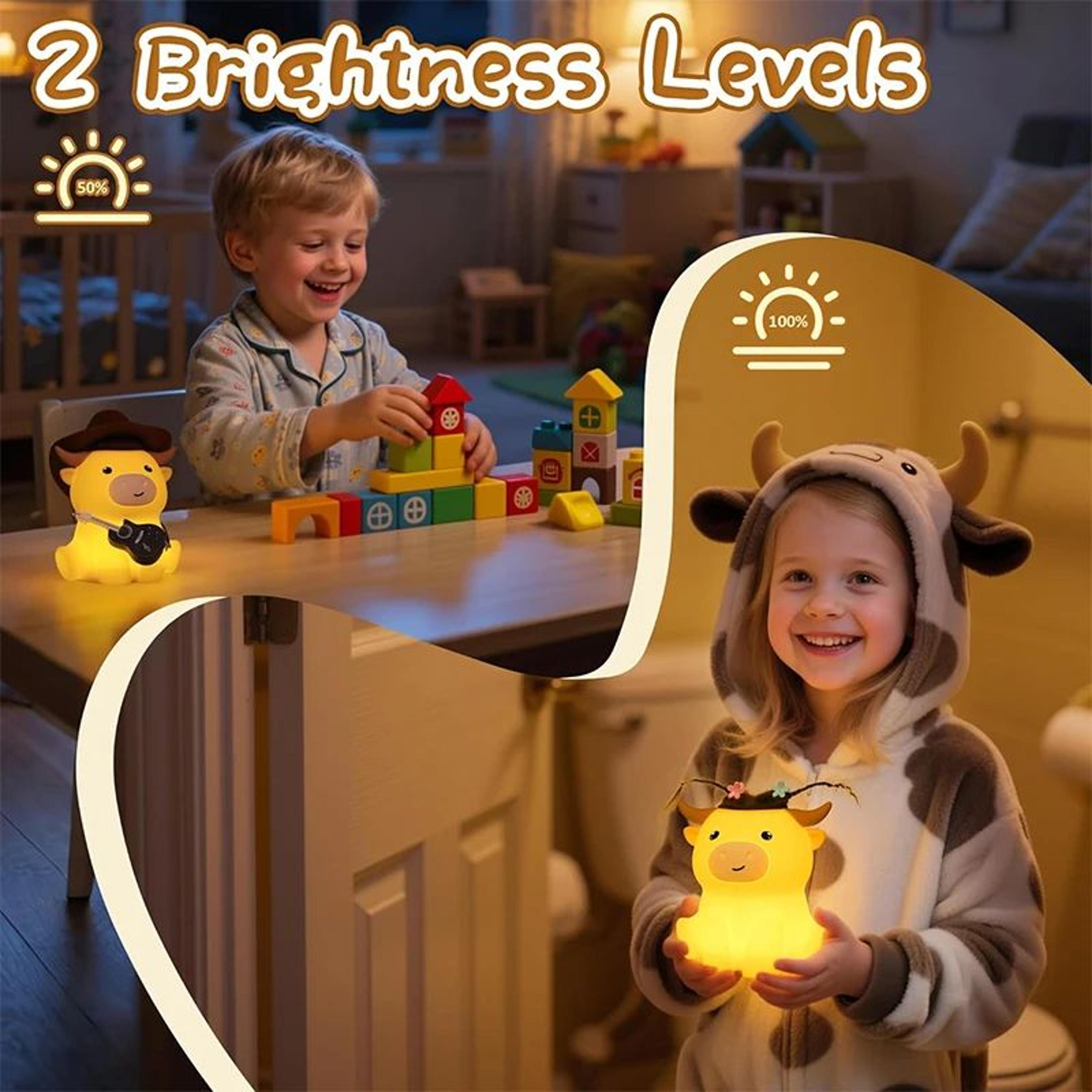 Highland Cow Silicone LED Night Light Rechargeable Dimmable Touch Lamp 1