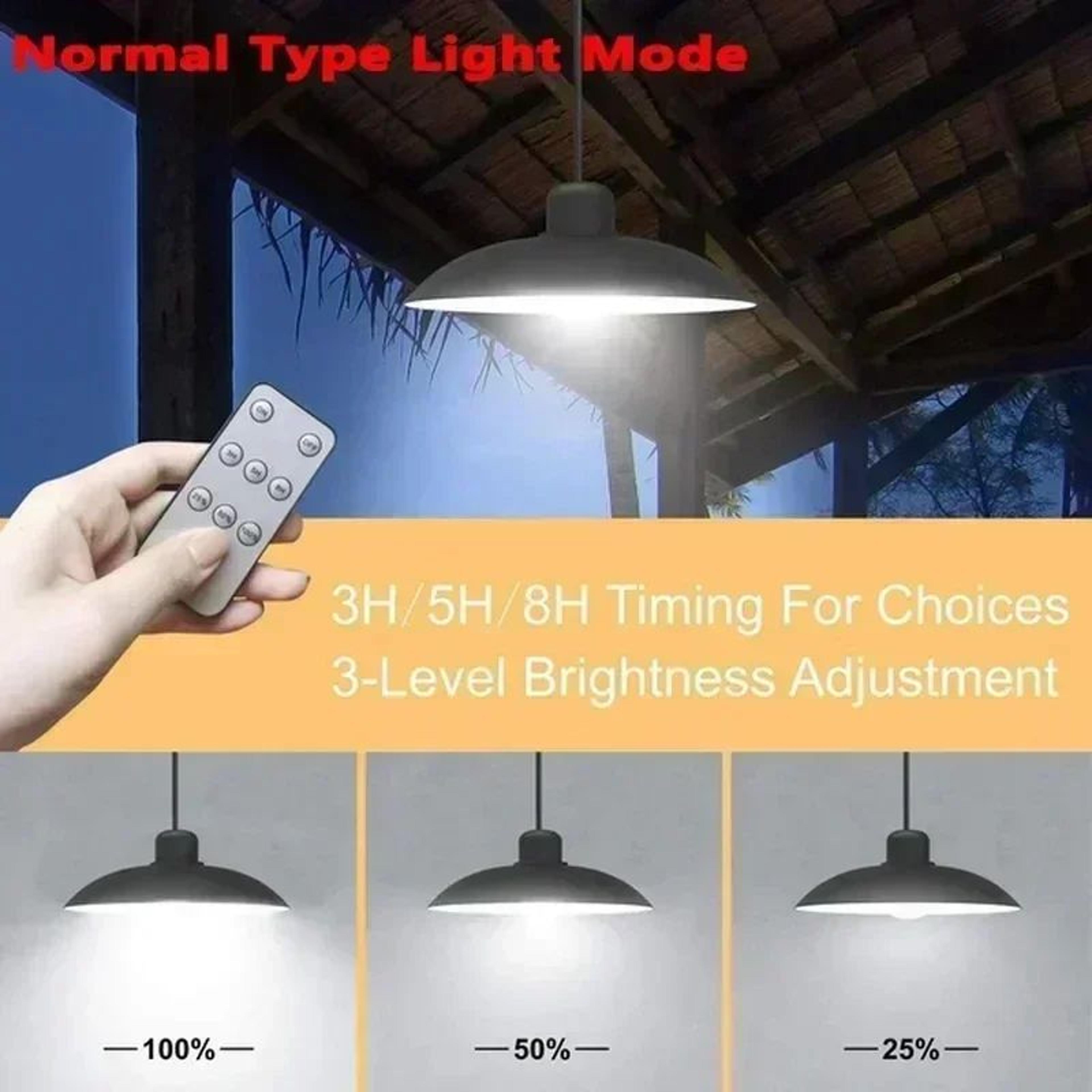 Solar LED Pendant Light Waterproof Hanging Lamp With Remote Control 4