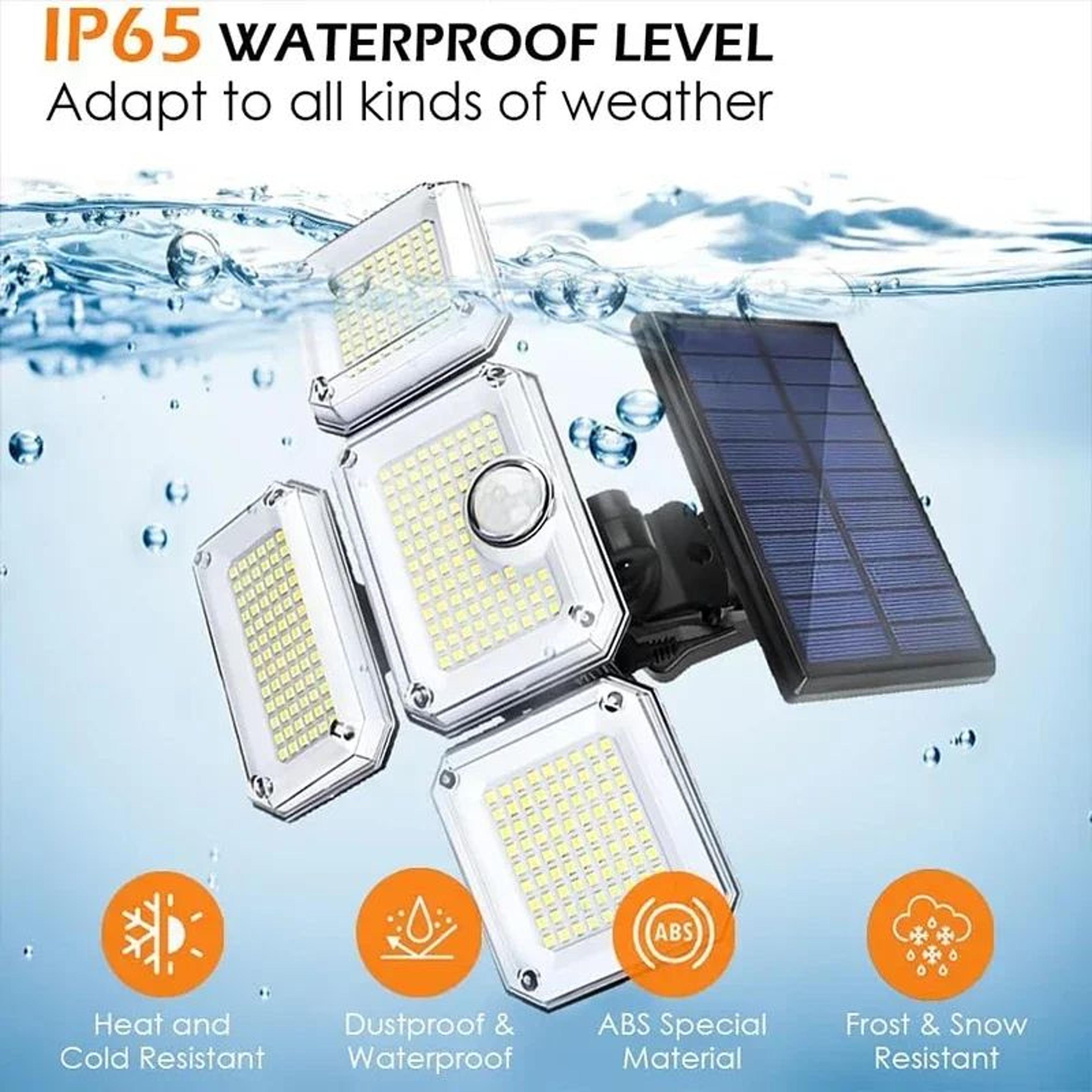 Adjustable Solar Motion Sensor Wall Light IP65 Waterproof LED Security Lamp 5