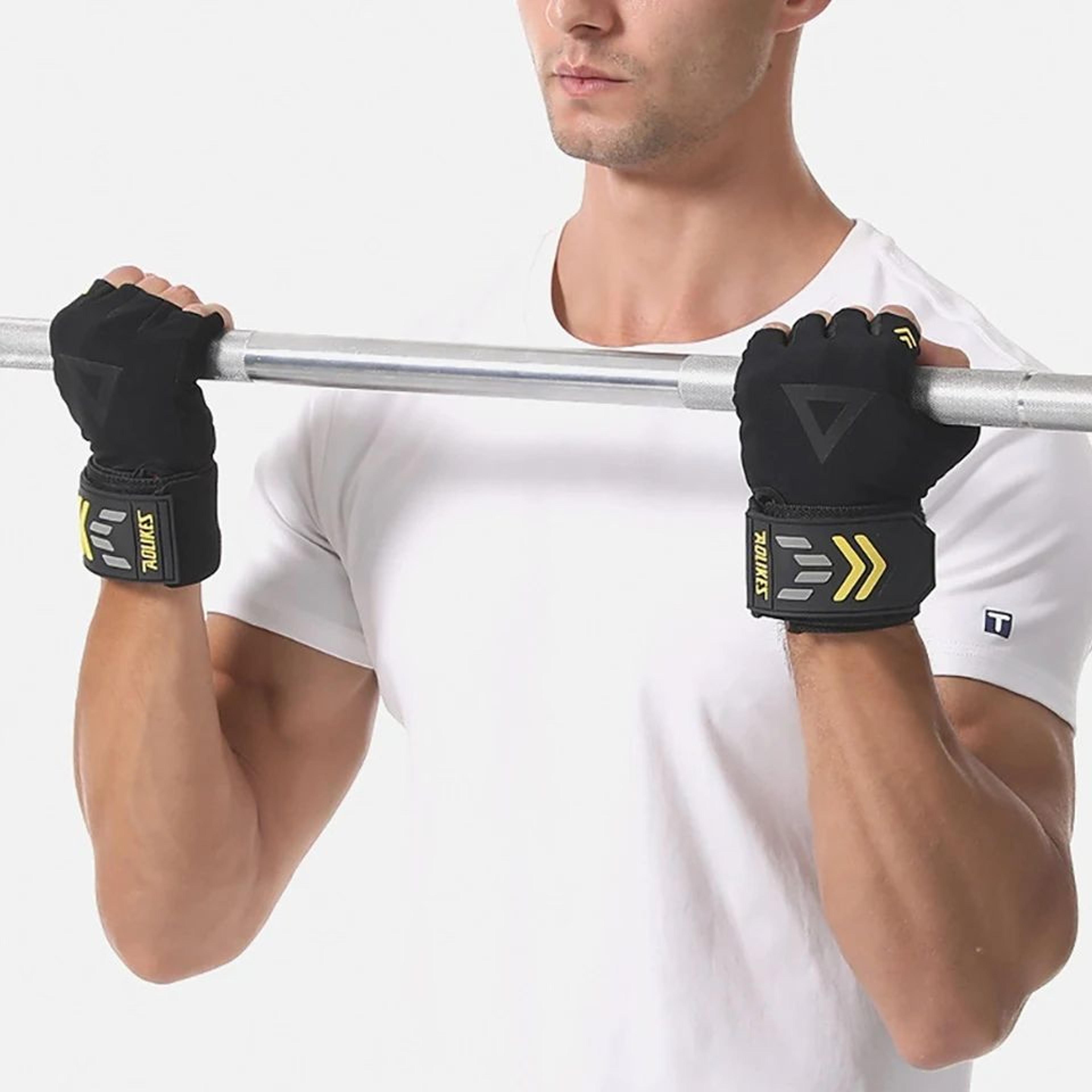 AOLIKES Weightlifting Gloves With Wrist Support For Gym Training 4