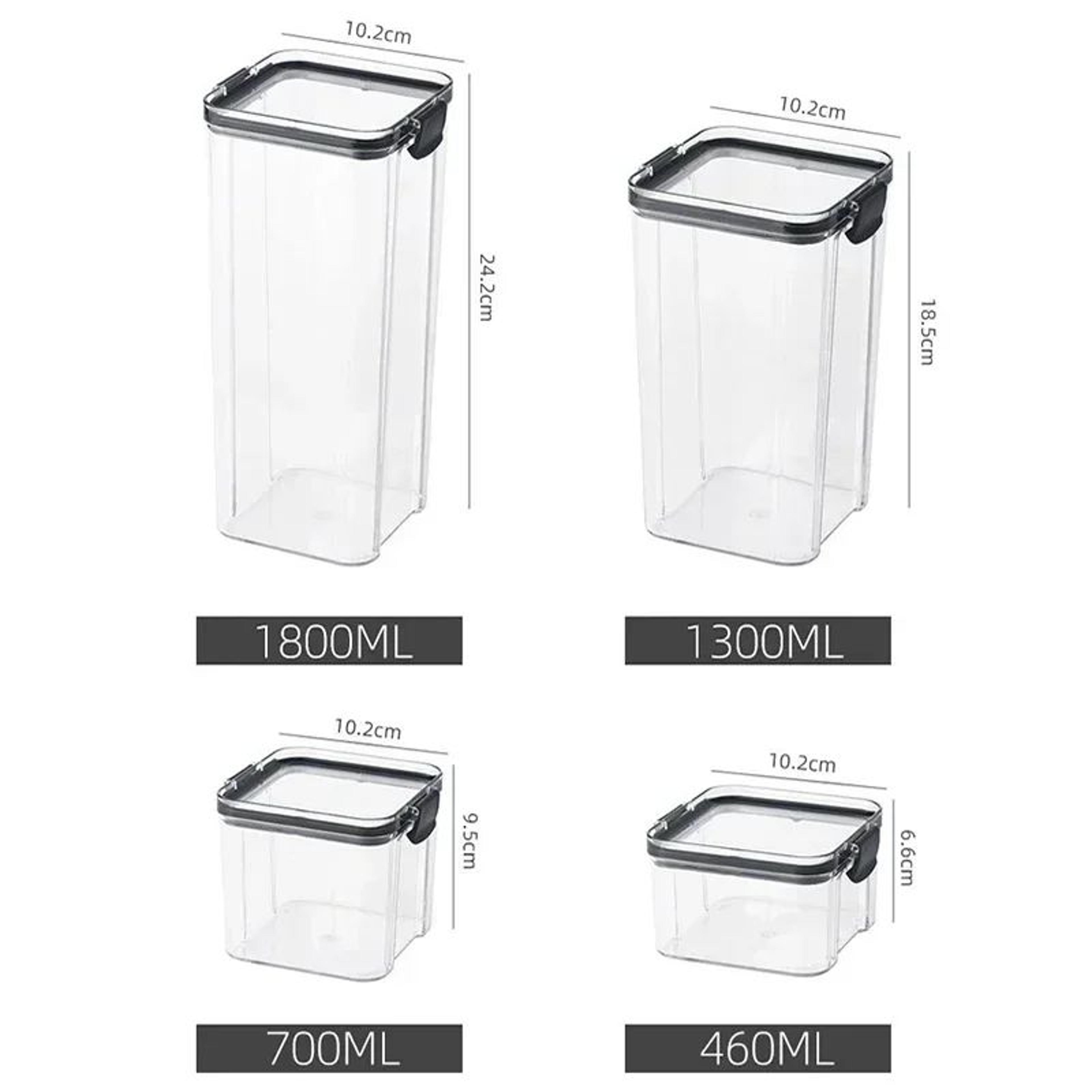 Stackable Airtight Food Storage Containers Set 460ml To 1800ml 3