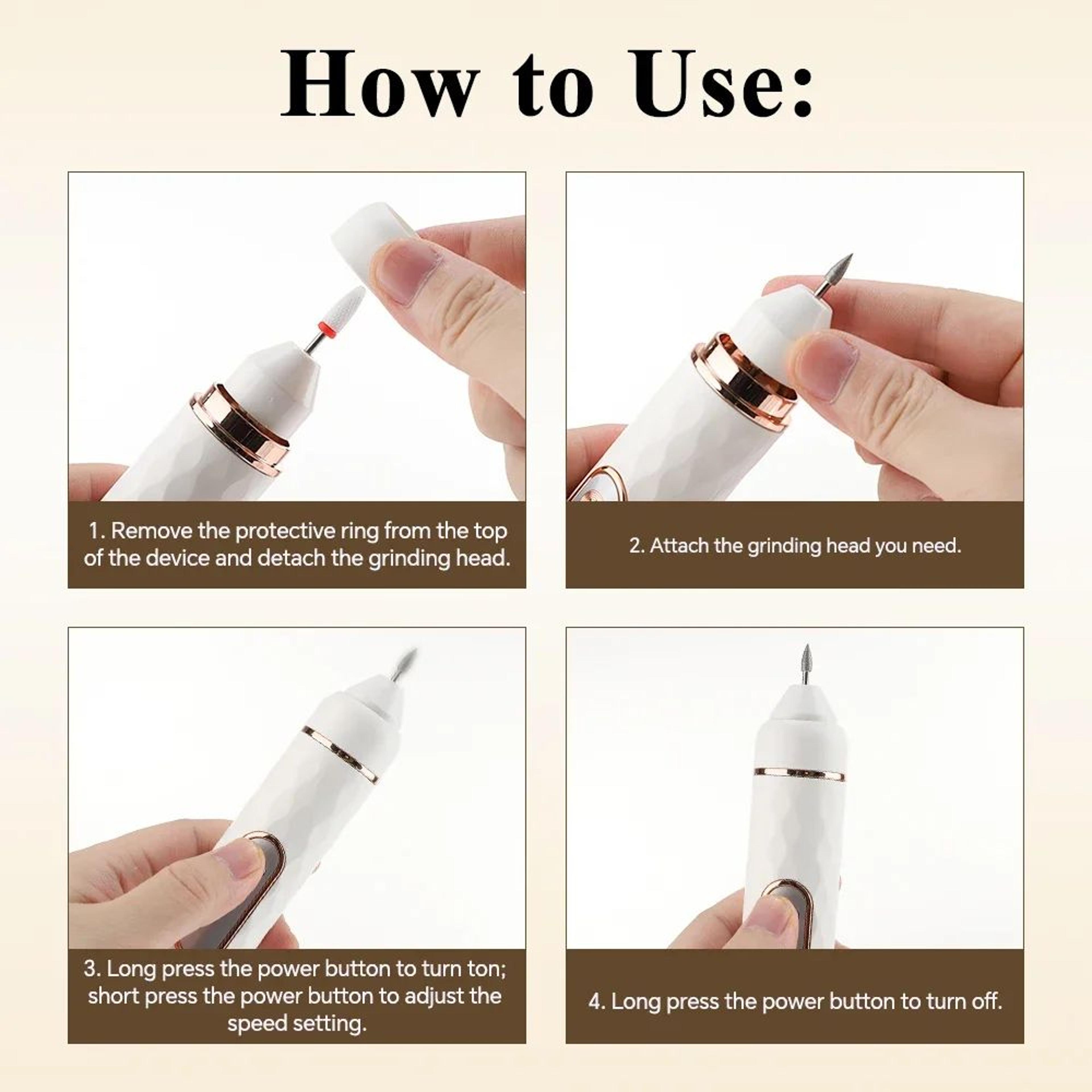 2 In 1 Cordless Electric Nail Drill And Foot Callus Remover Kit 5
