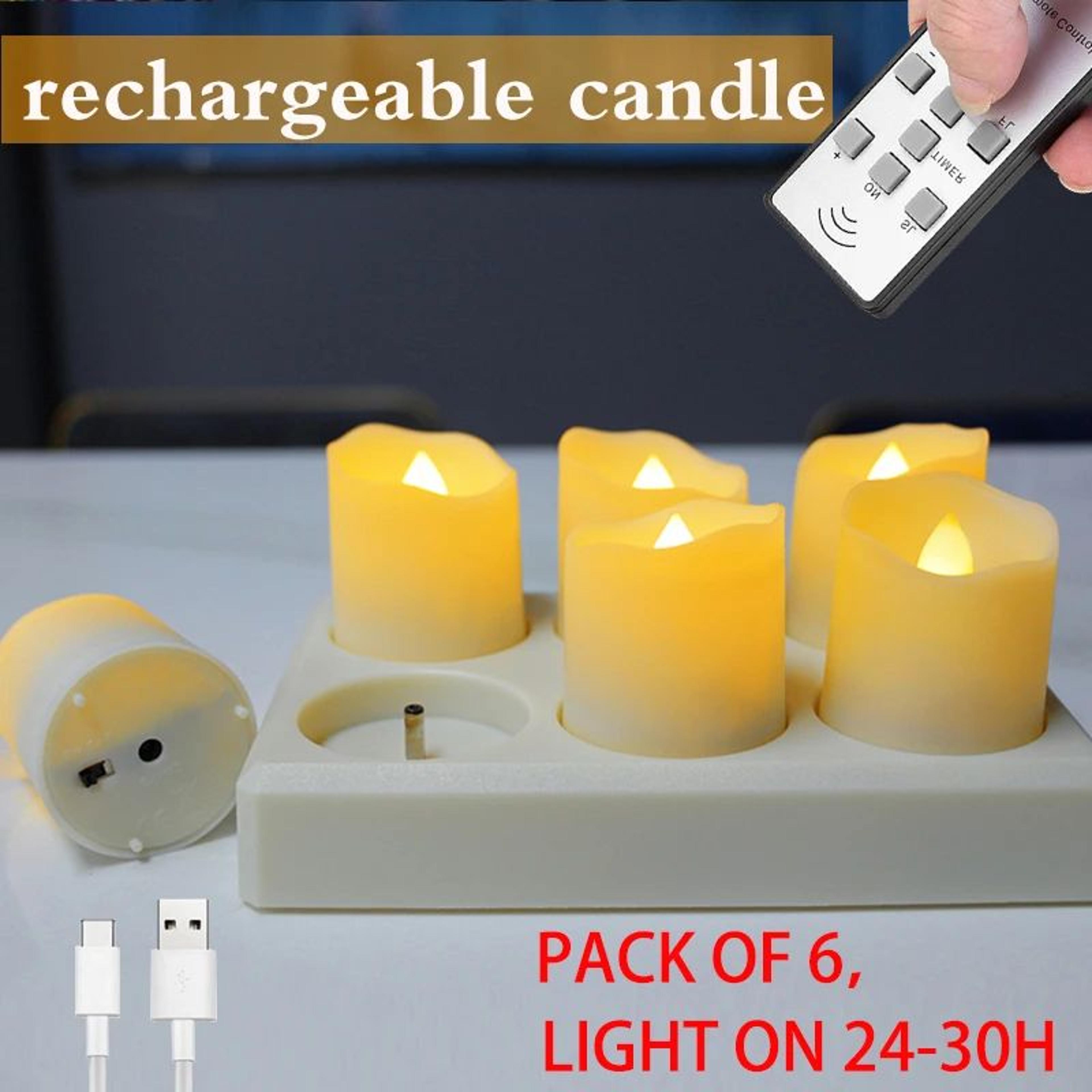 USB Rechargeable LED Flameless Candles With Remote And Timer 1