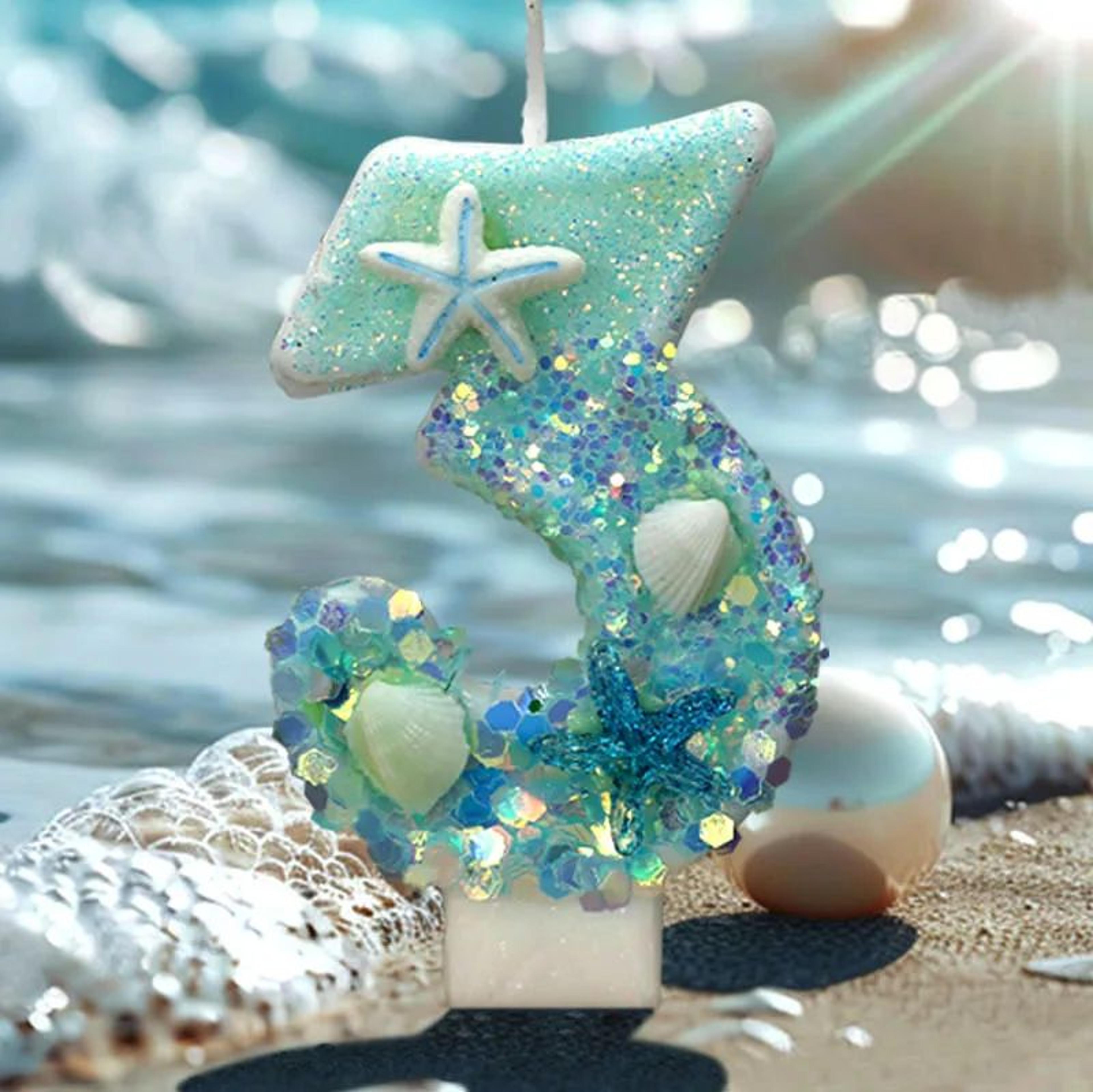 Ocean Beach Starfish Number Birthday Candle Decoration 1