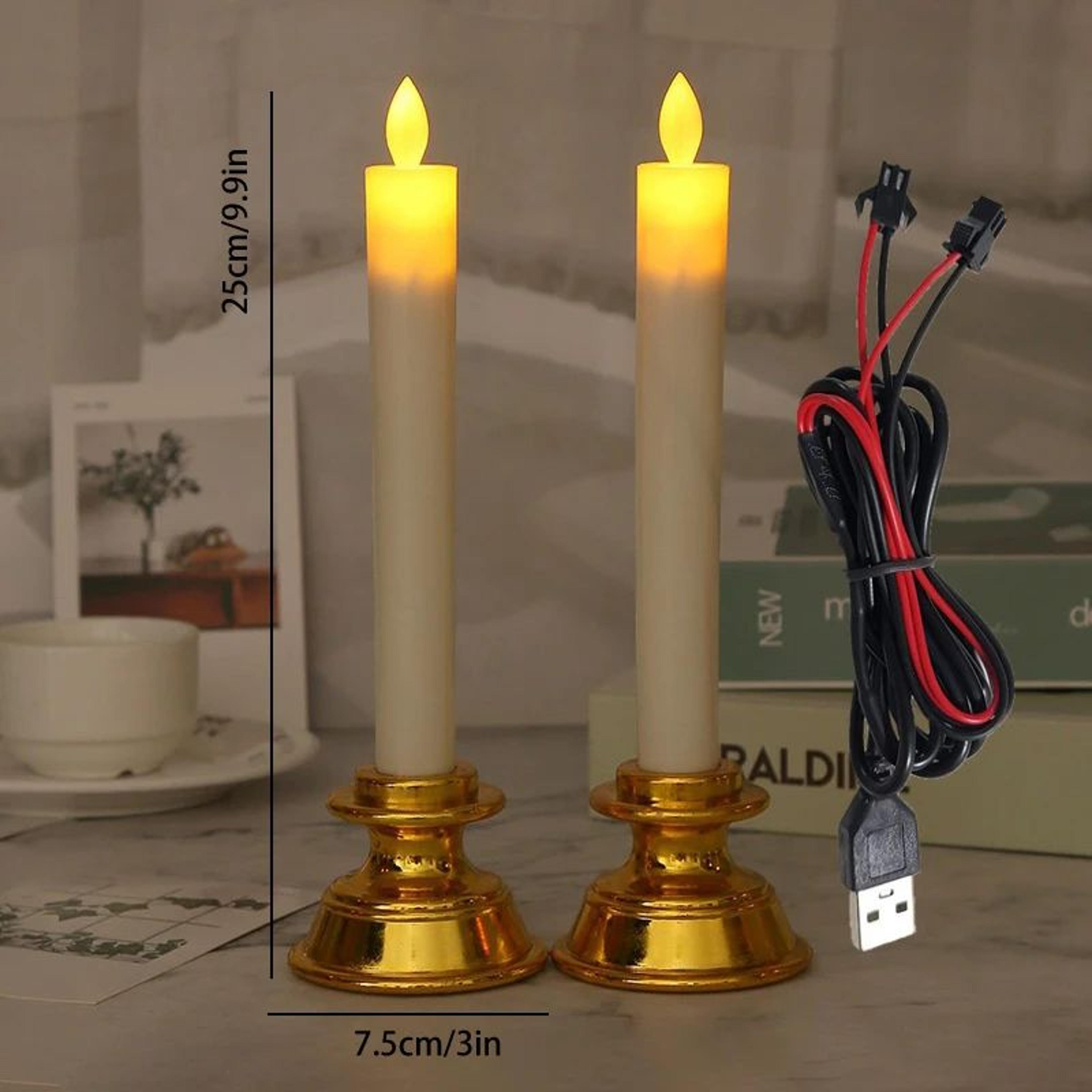 USB Plug In LED Flickering Flameless Candle Light 12