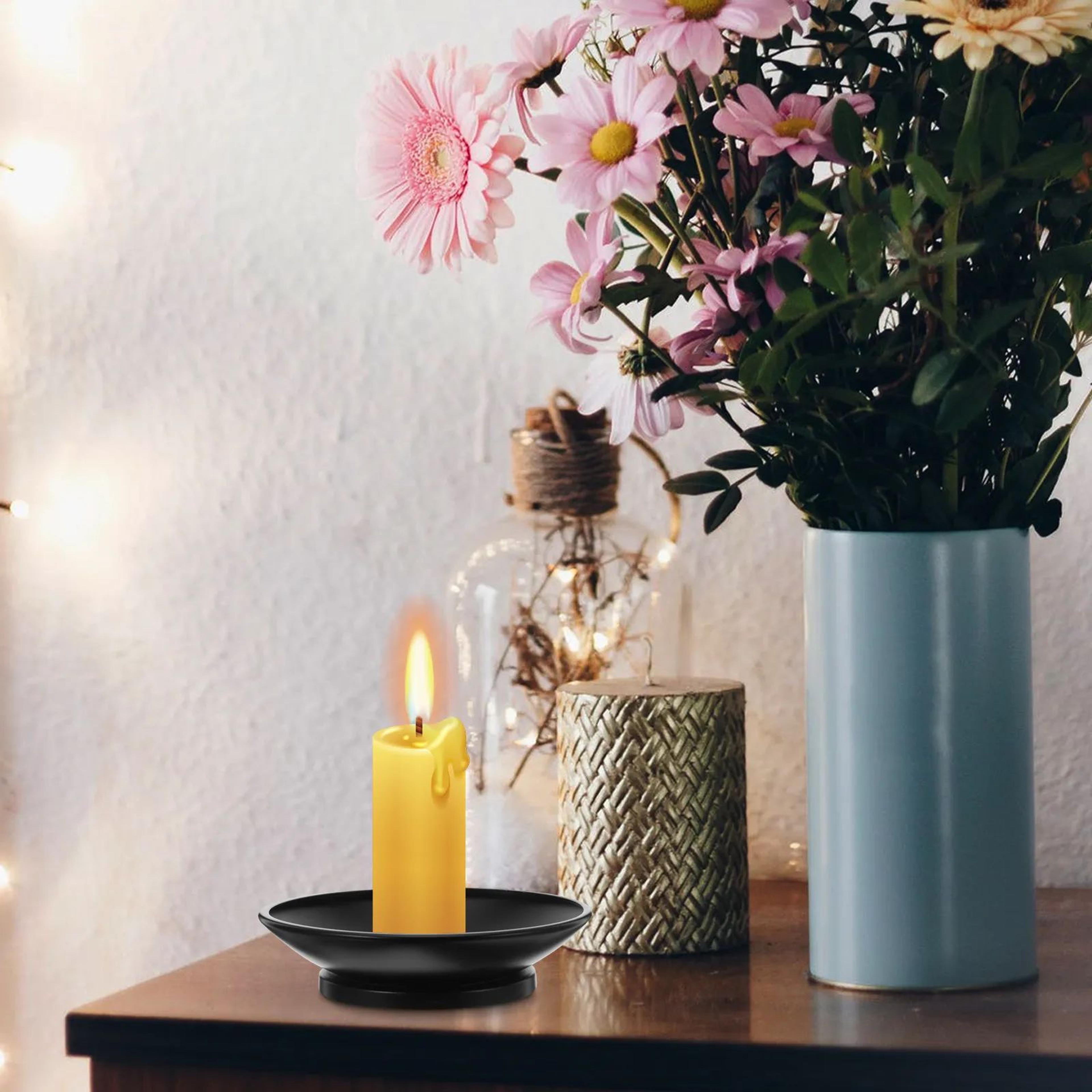 Retro Iron Spike Pillar Candle Holder With Decorative Base 3