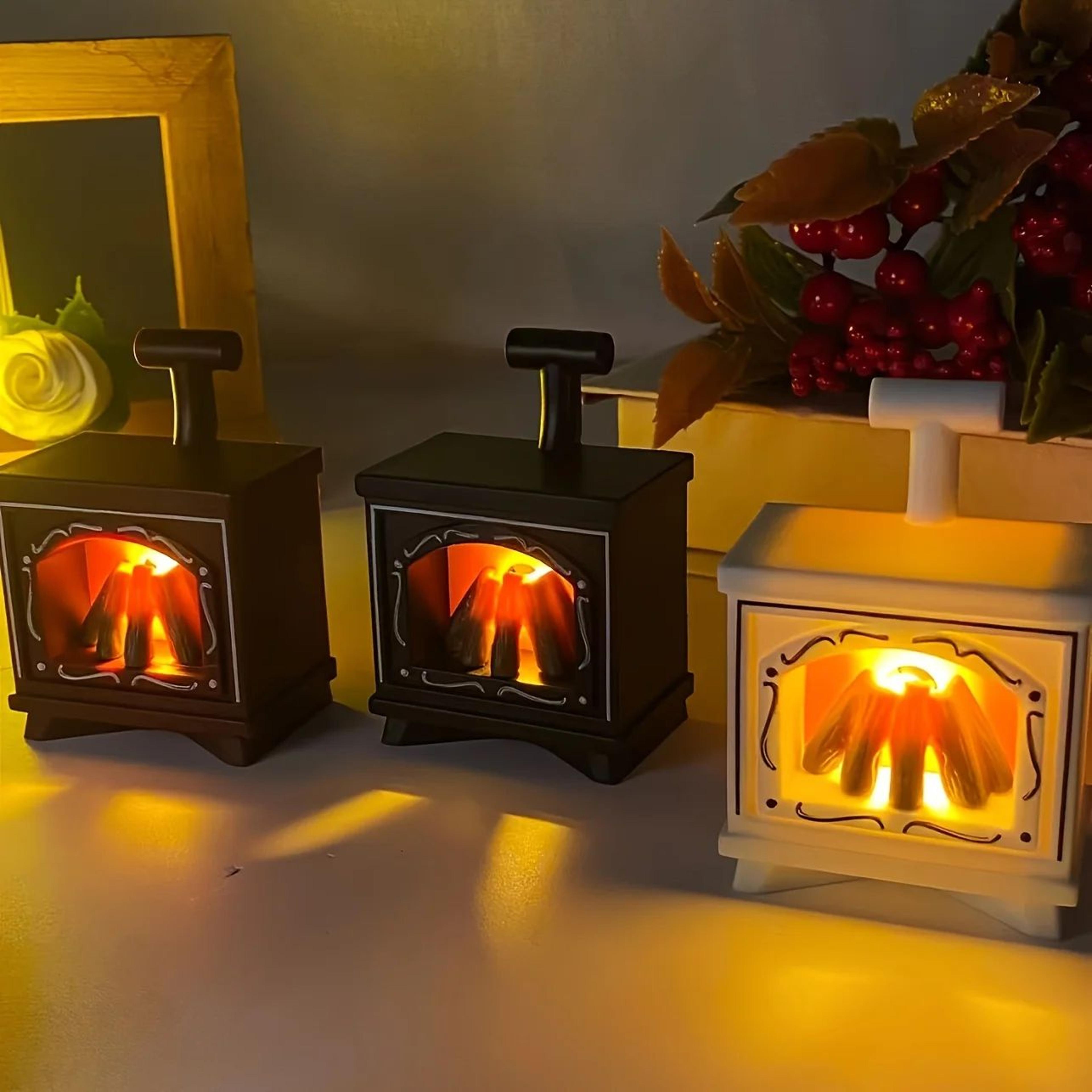 Retro LED Fireplace Flame Lantern Night Light 1