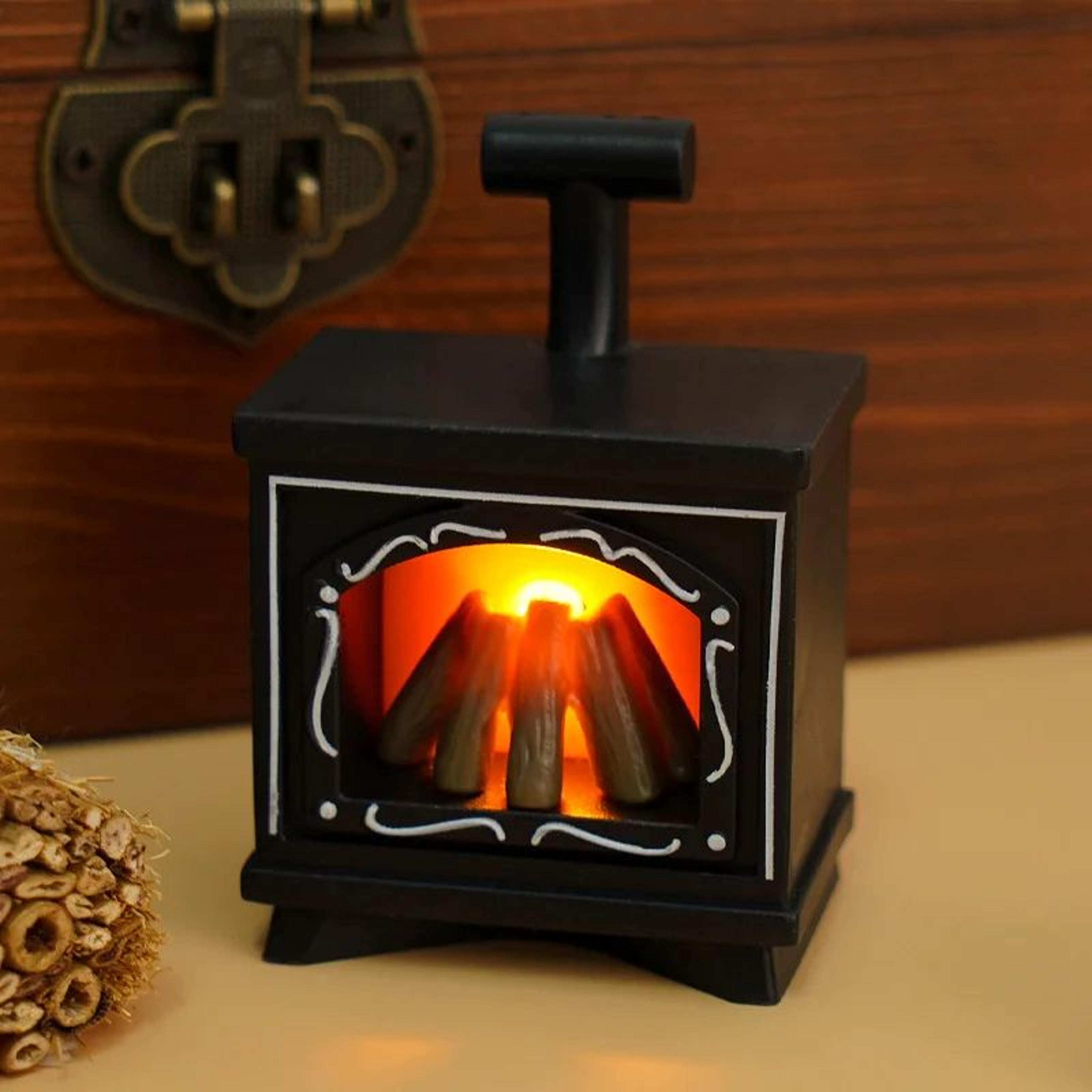 Retro LED Fireplace Flame Lantern Night Light 7