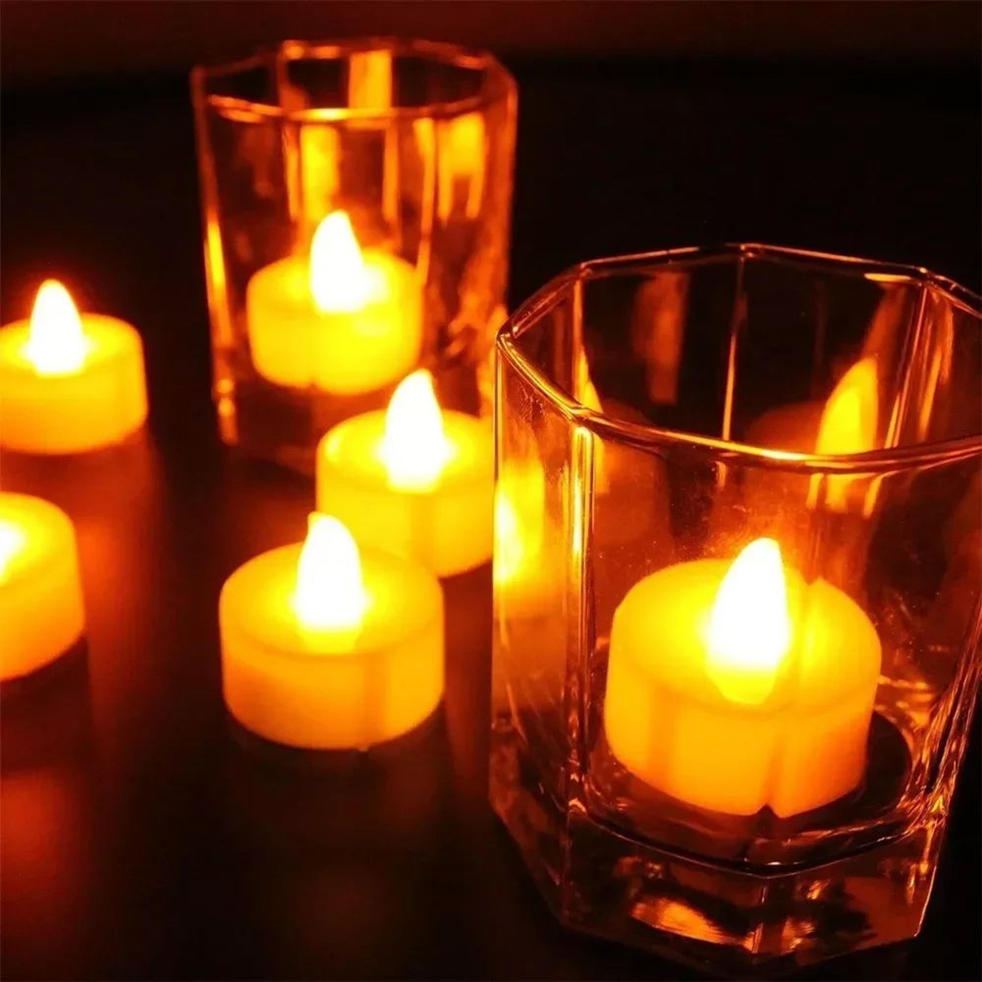 24 Piece LED Flameless Tea Light Candle Set Battery Operated 4