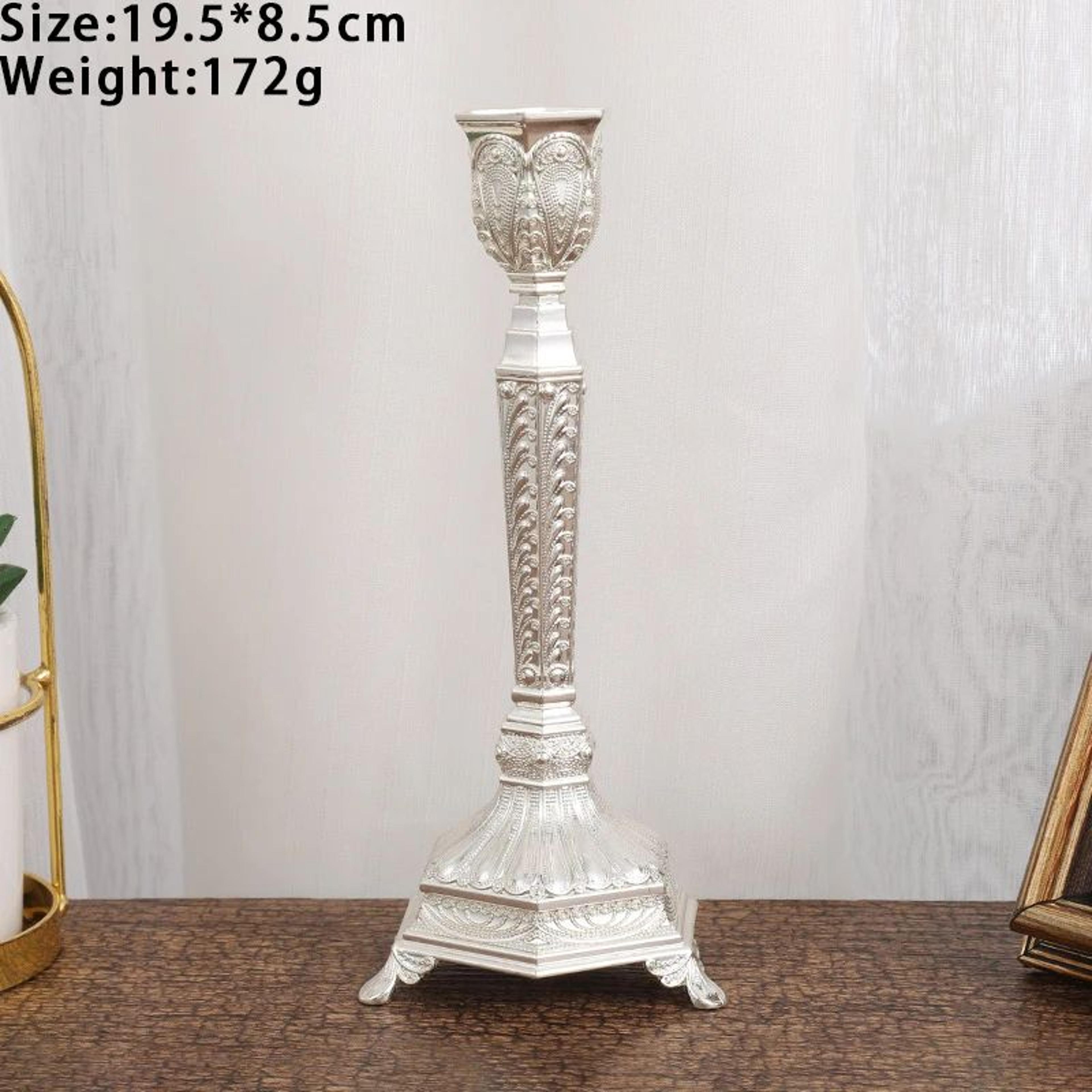 European Metal Candlestick Holders Set Of 2 Gold And Silver 13
