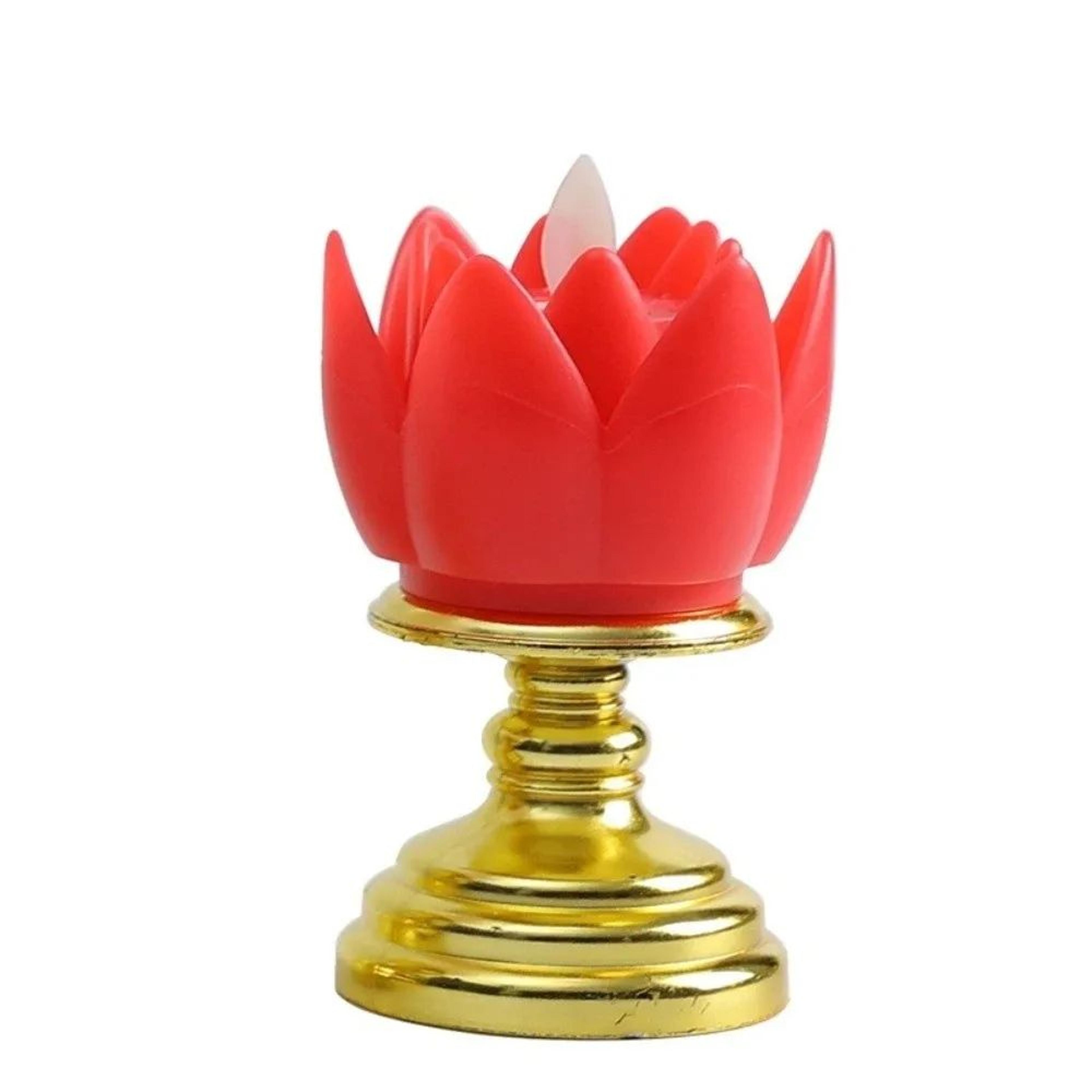 LED Lotus Prayer Candle Lamp Battery Operated Decorative Light 9