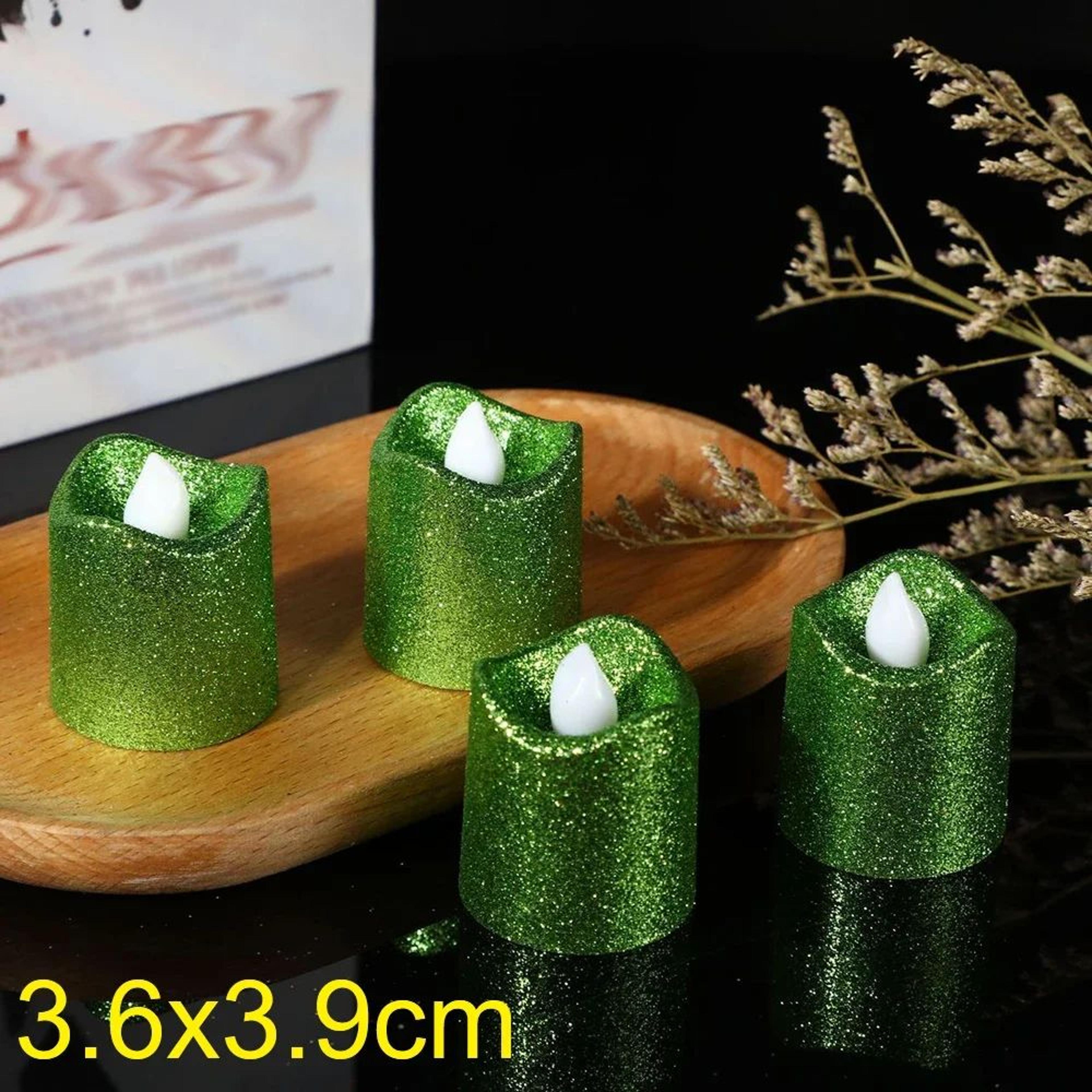 Glitter Flameless LED Tea Light Candles Multi Color Wave Design 12