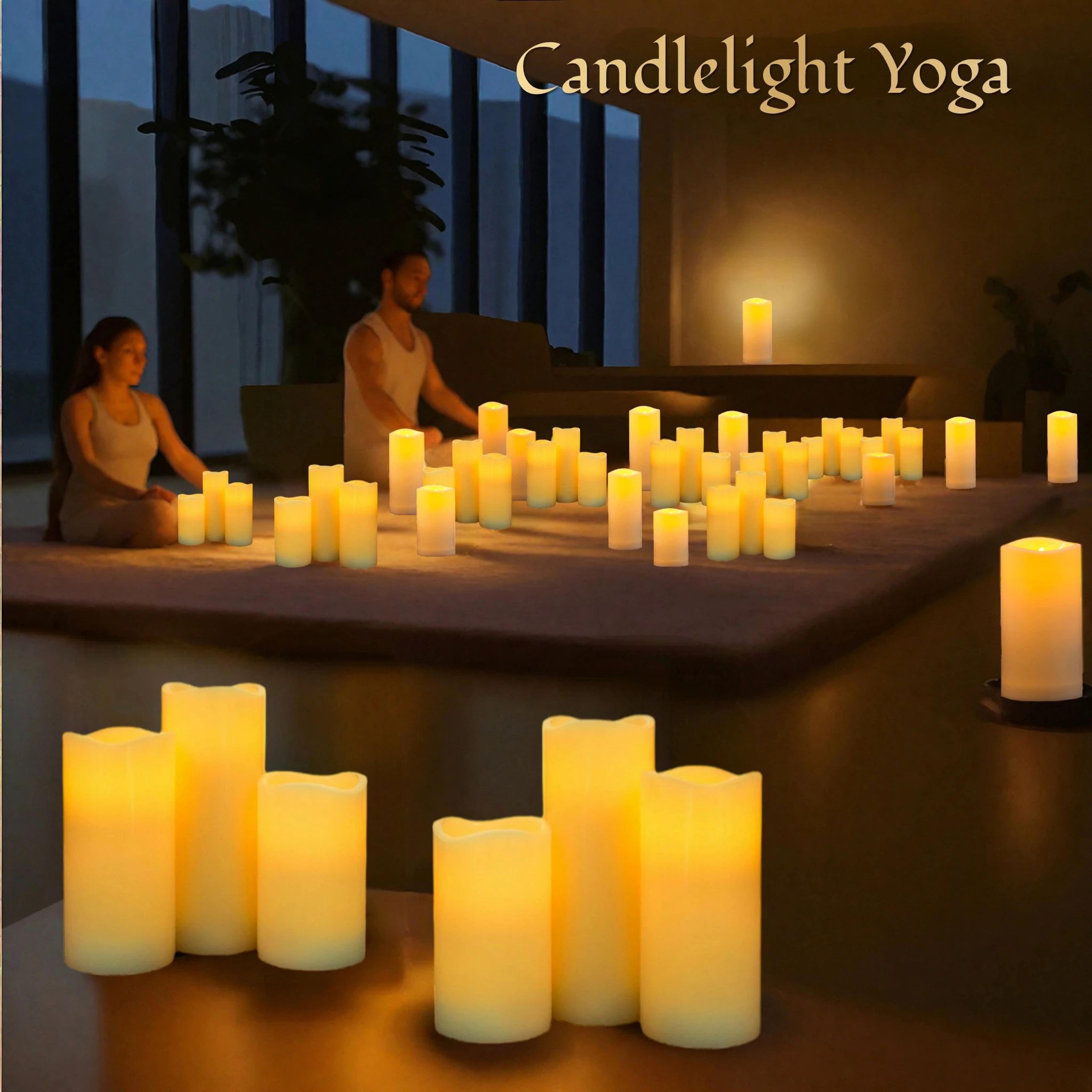 Flameless LED Tea Light Candles Battery Operated Flickering Set 2