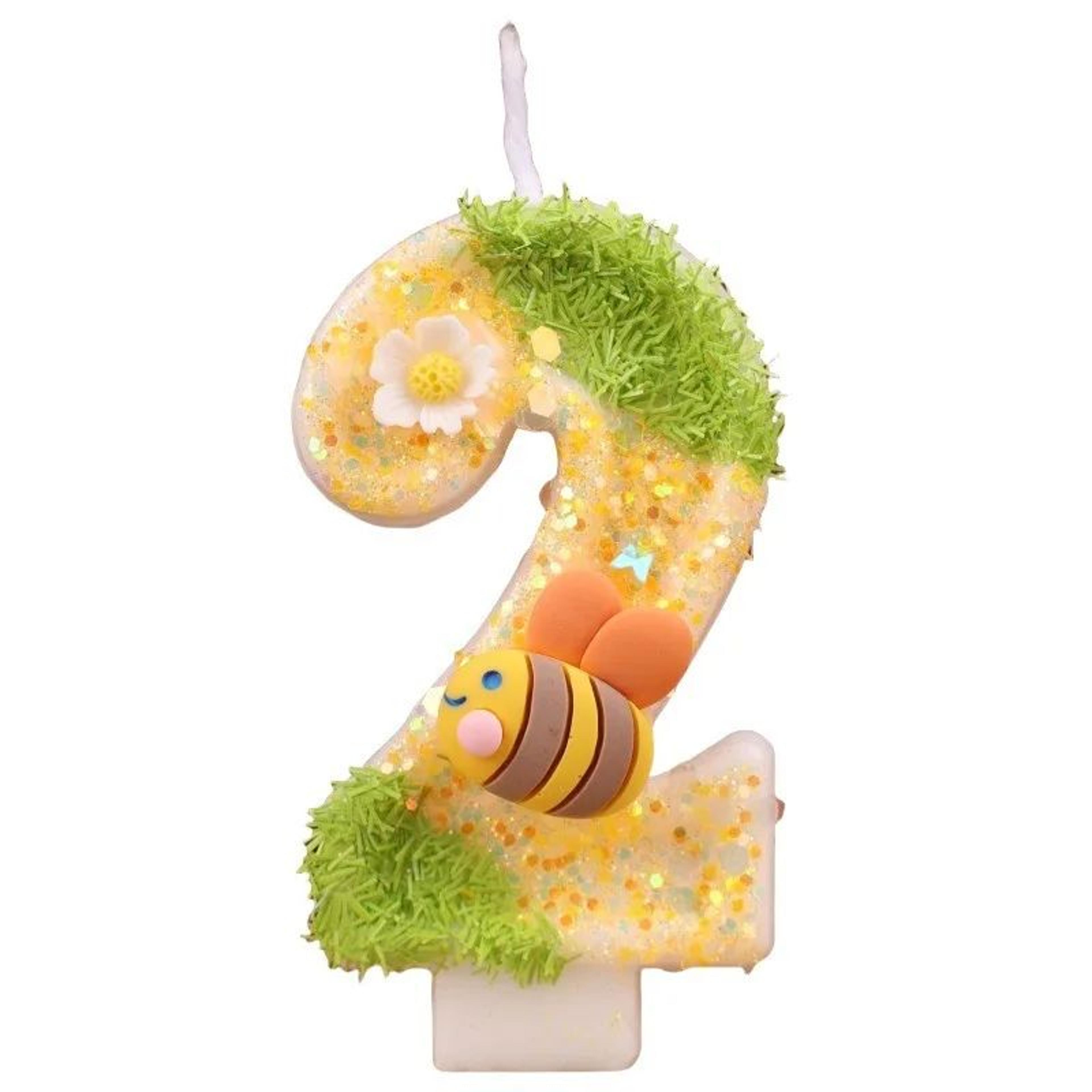 Bee Glitter Number Birthday Candle Cake Topper 0 To 9 4