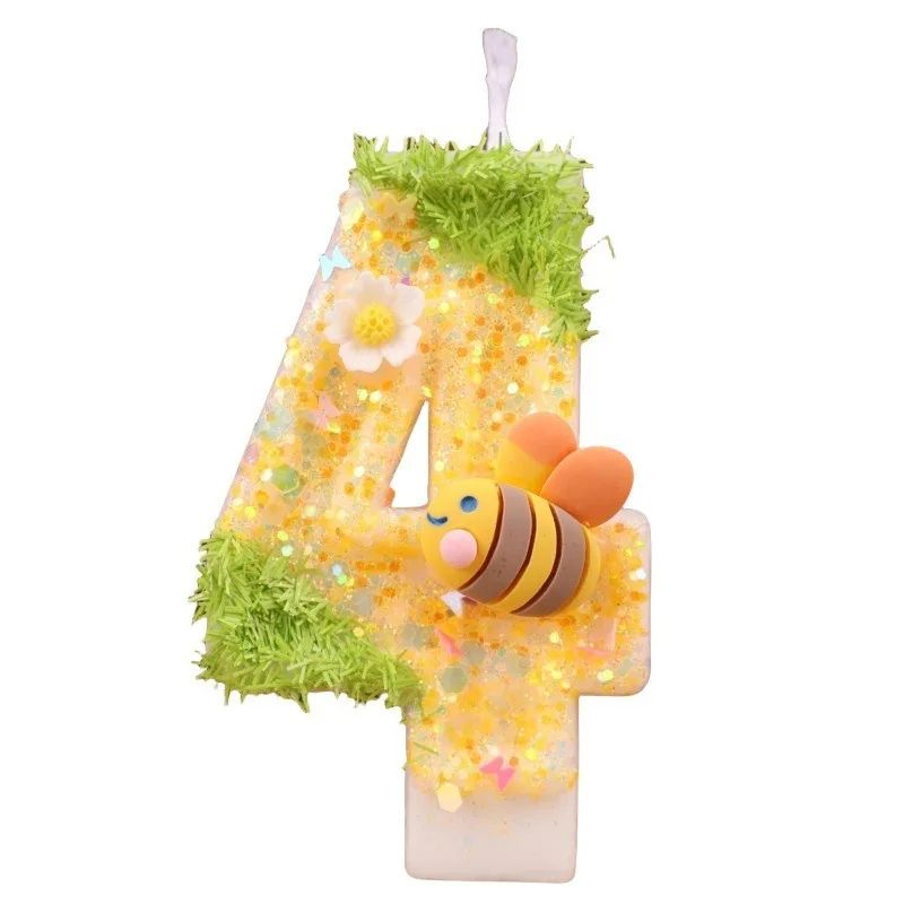 Bee Glitter Number Birthday Candle Cake Topper 0 To 9 6