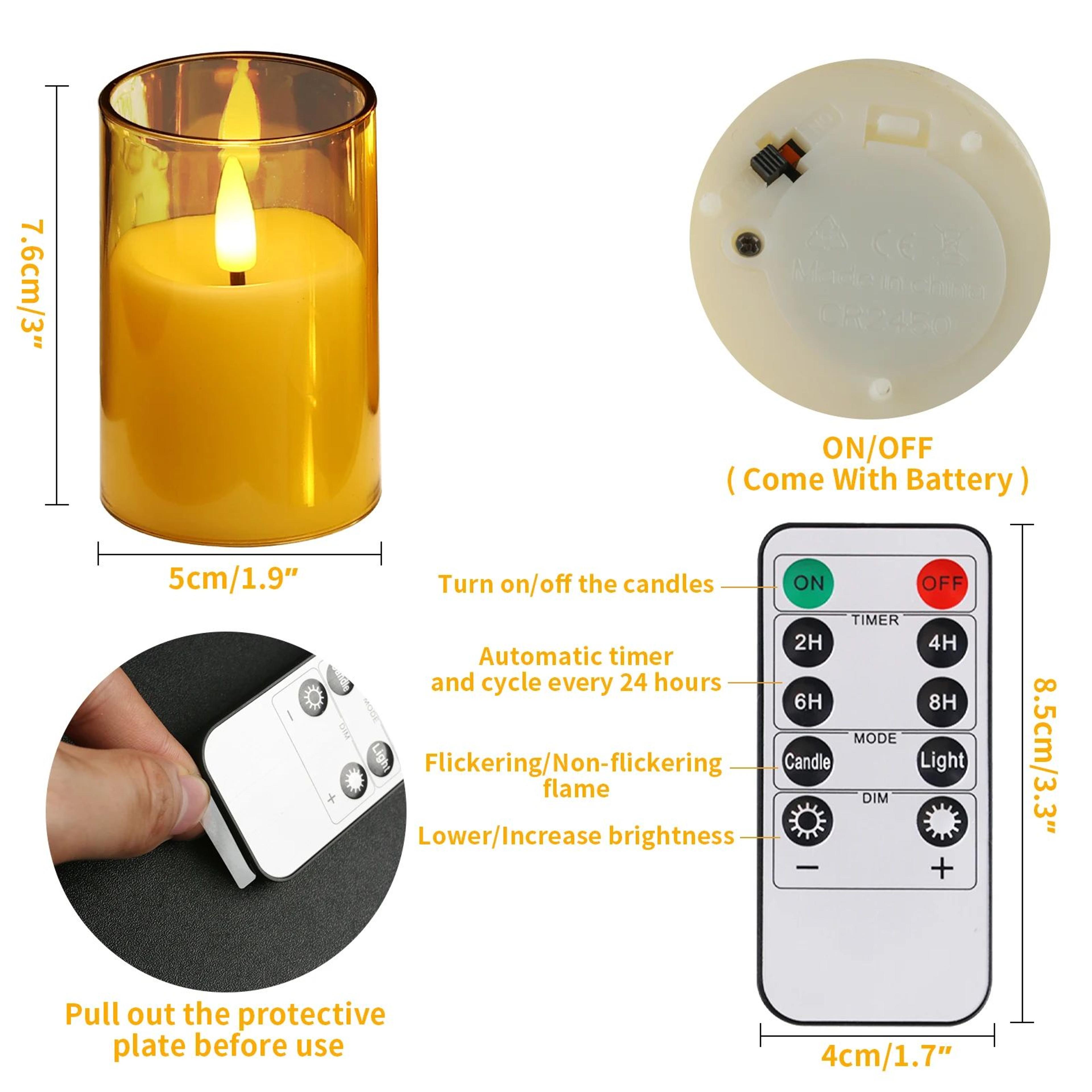Flameless LED Candles With 3D Wick Remote Timer And Lampshade 2