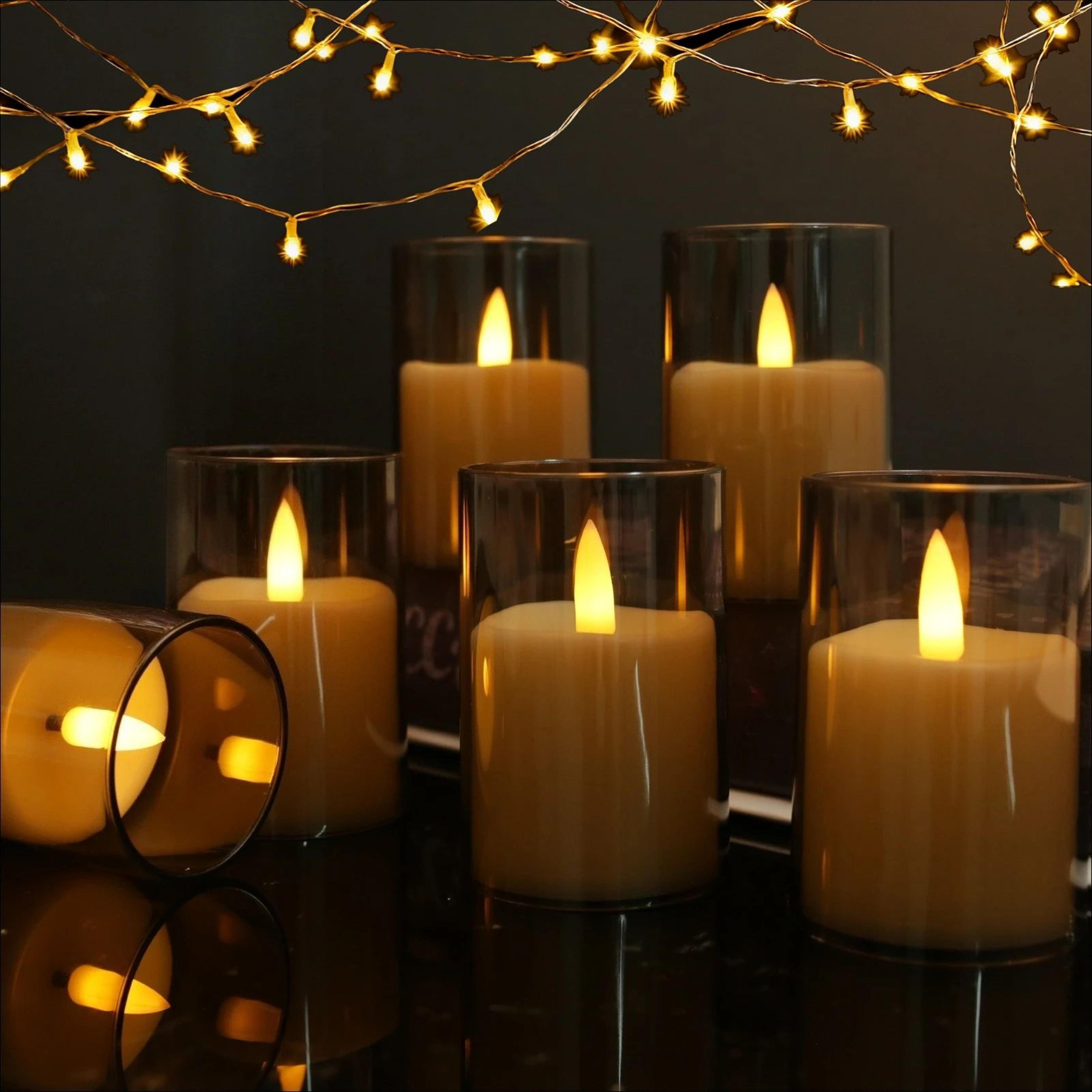 Flameless LED Candles With 3D Wick Remote Timer And Lampshade 8
