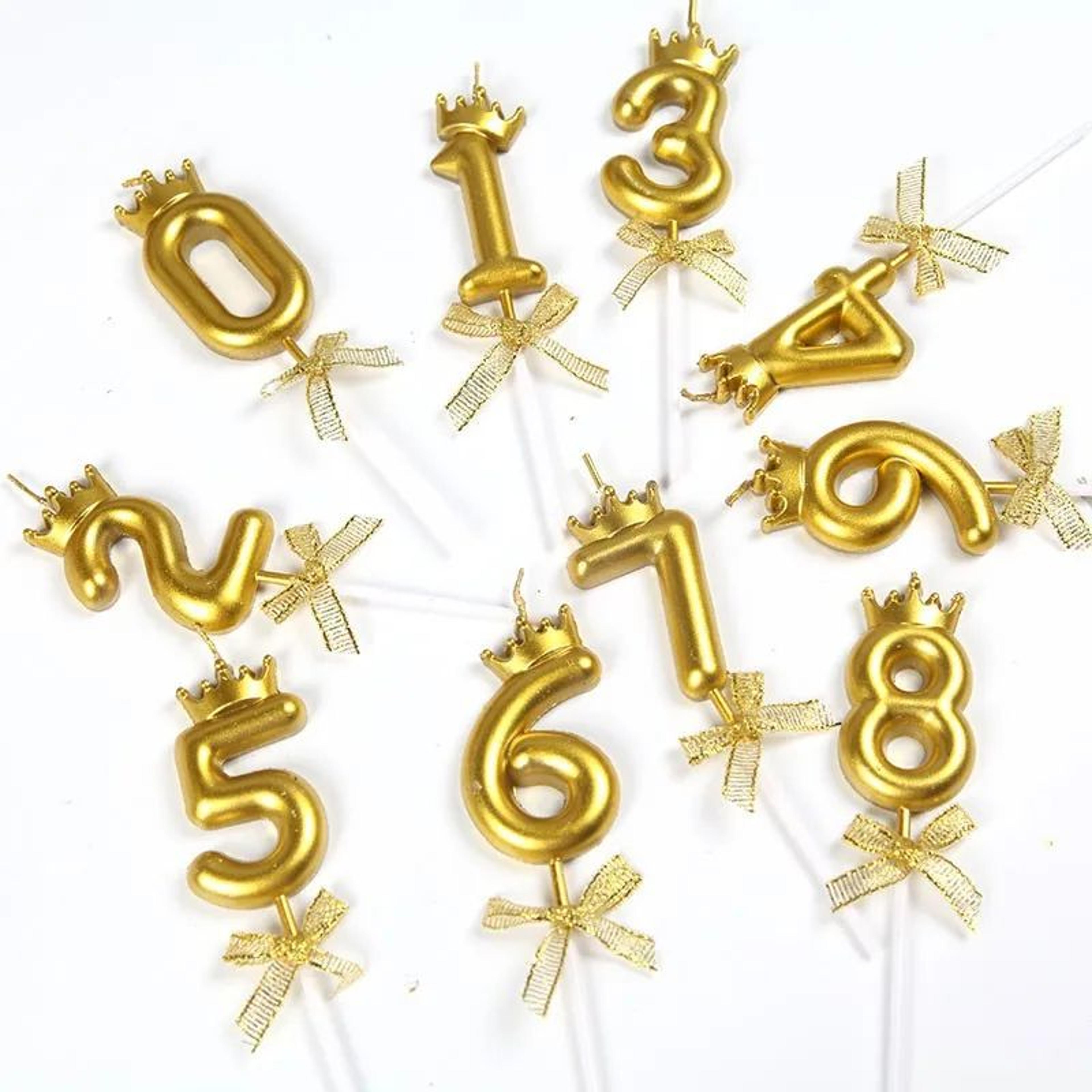 Rose Gold Crown Bow Number Birthday Candle 0 To 9 2