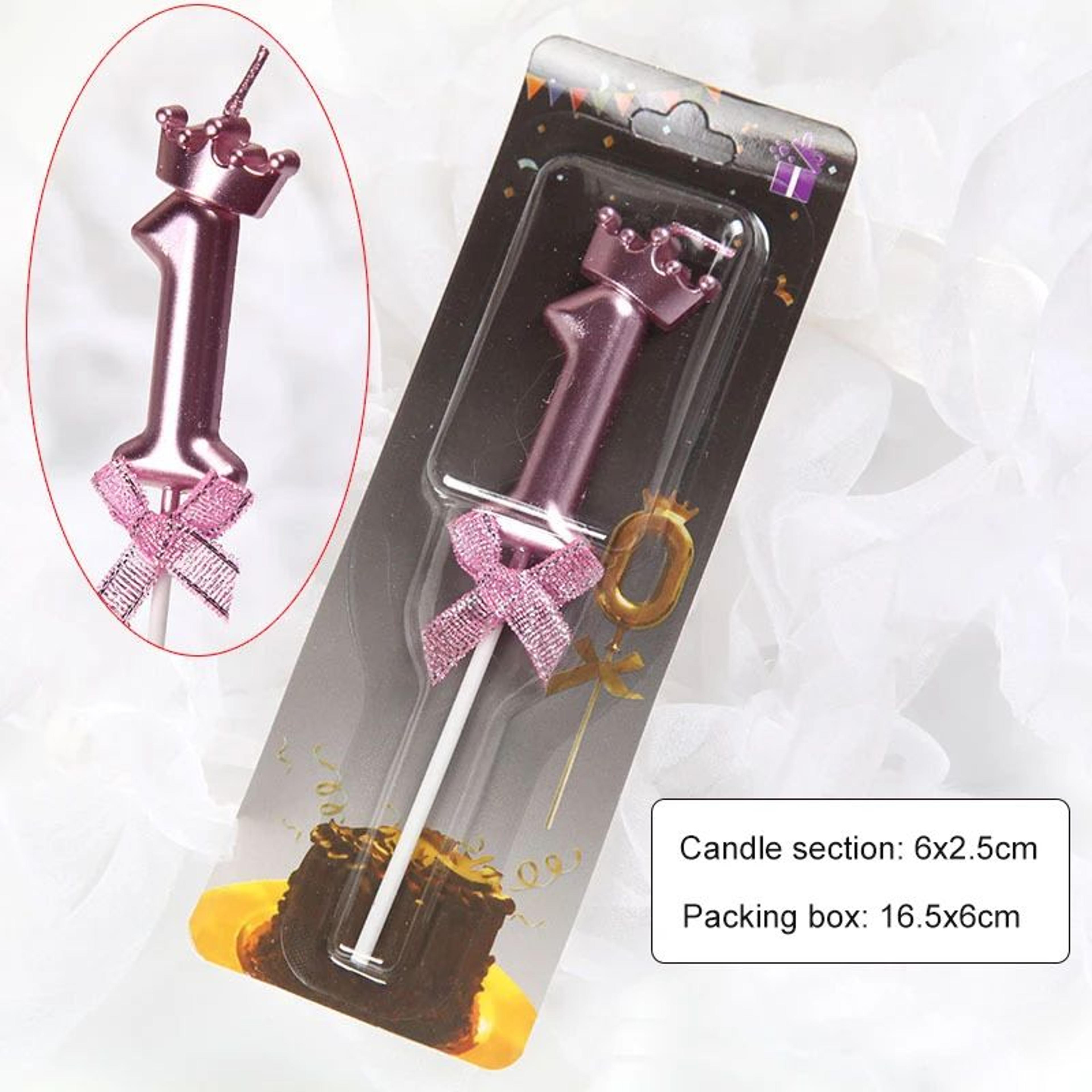 Rose Gold Crown Bow Number Birthday Candle 0 To 9 7