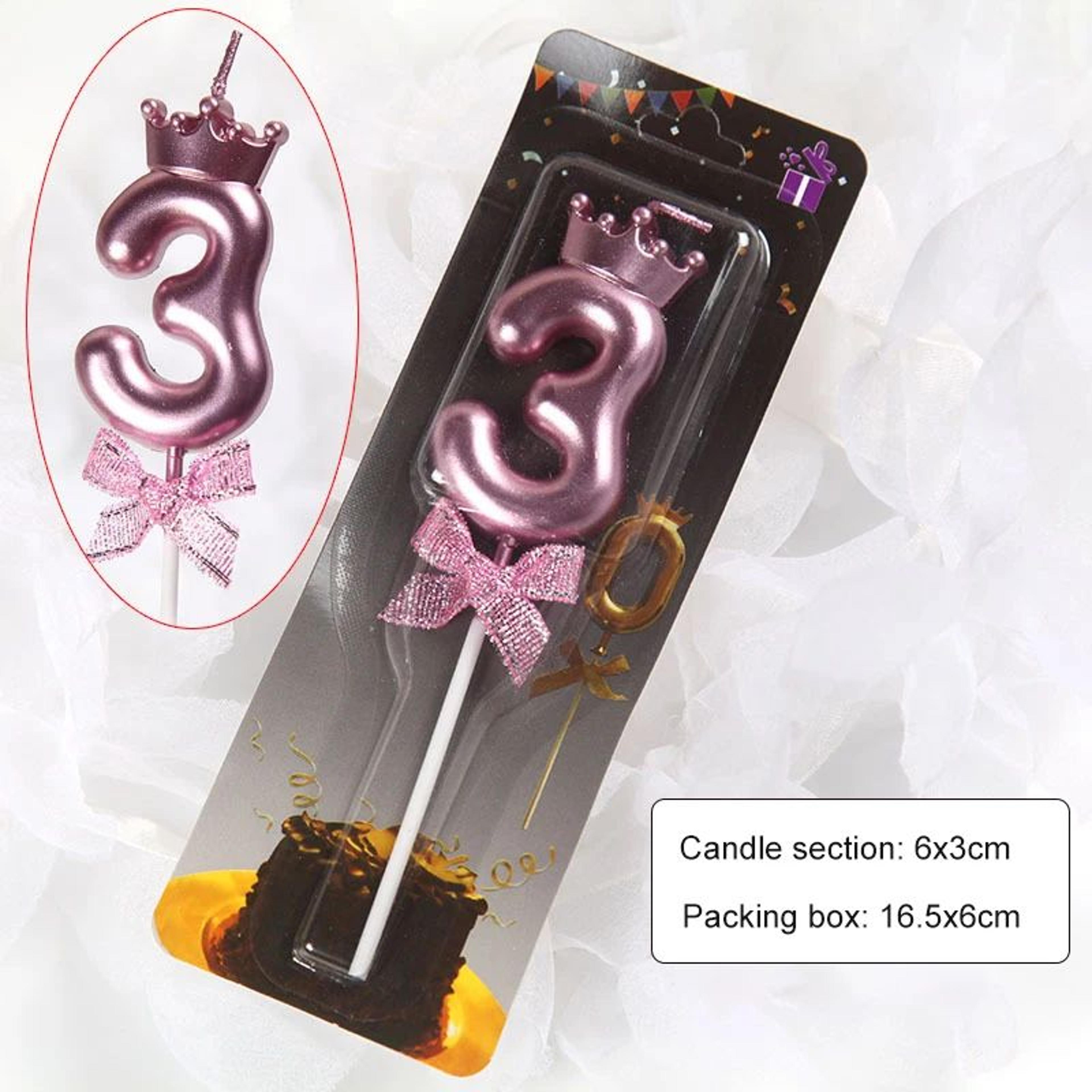 Rose Gold Crown Bow Number Birthday Candle 0 To 9 9
