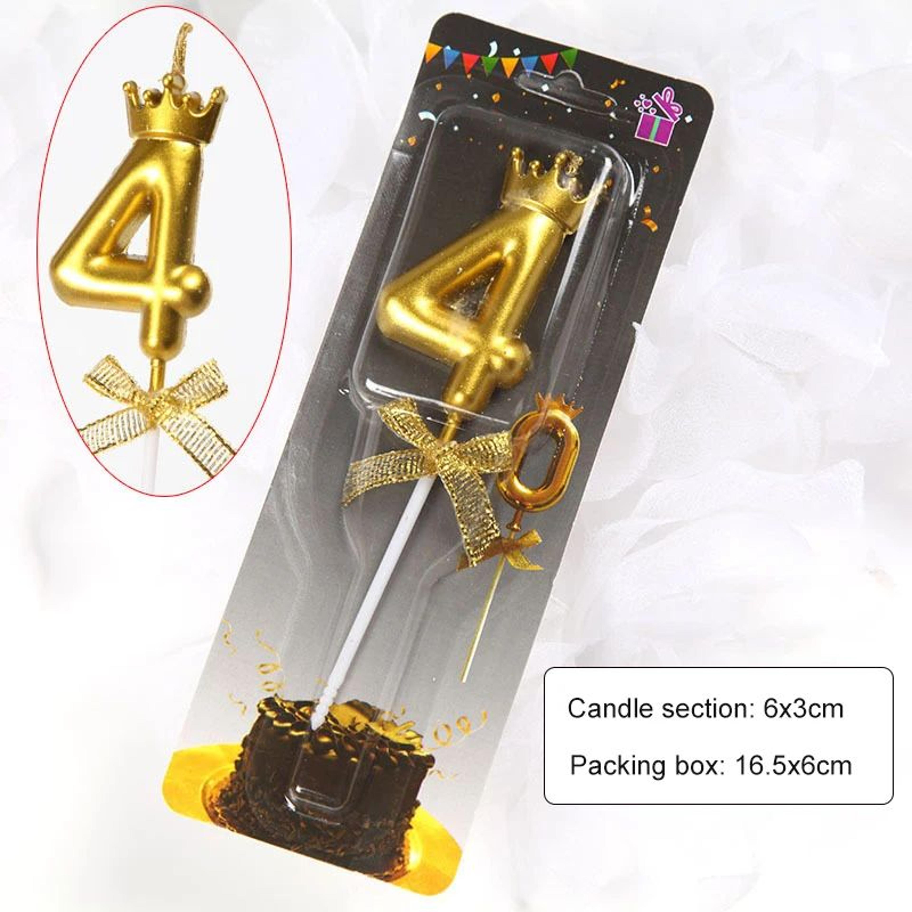 Rose Gold Crown Bow Number Birthday Candle 0 To 9 20