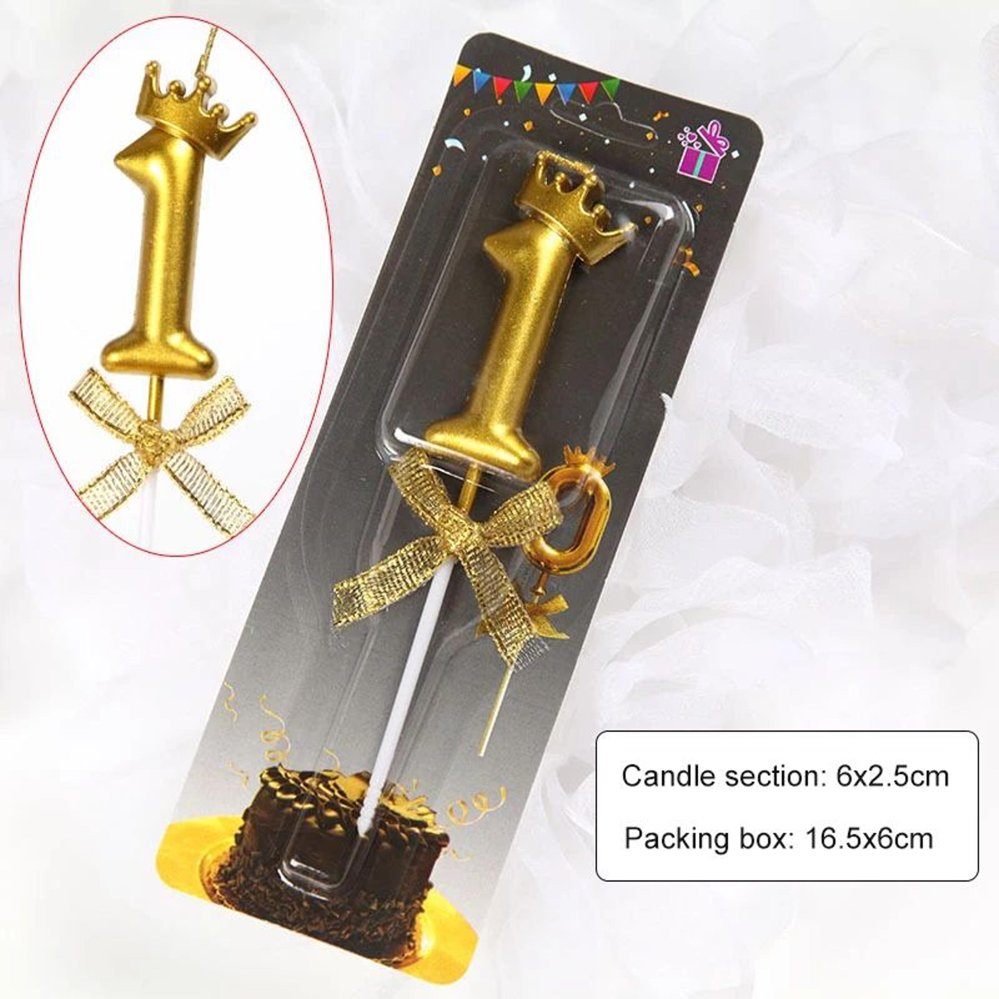Rose Gold Crown Bow Number Birthday Candle 0 To 9 17