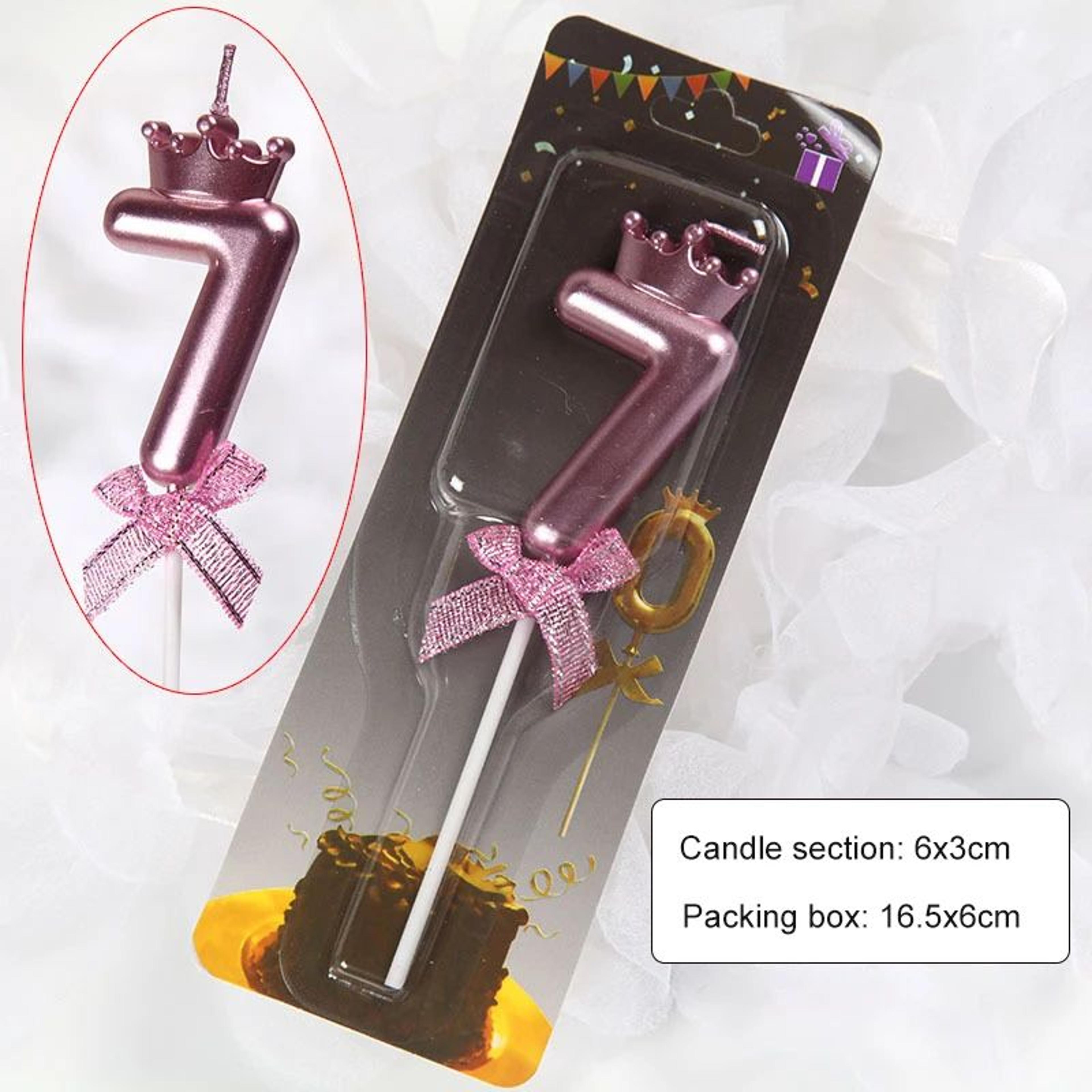 Rose Gold Crown Bow Number Birthday Candle 0 To 9 13
