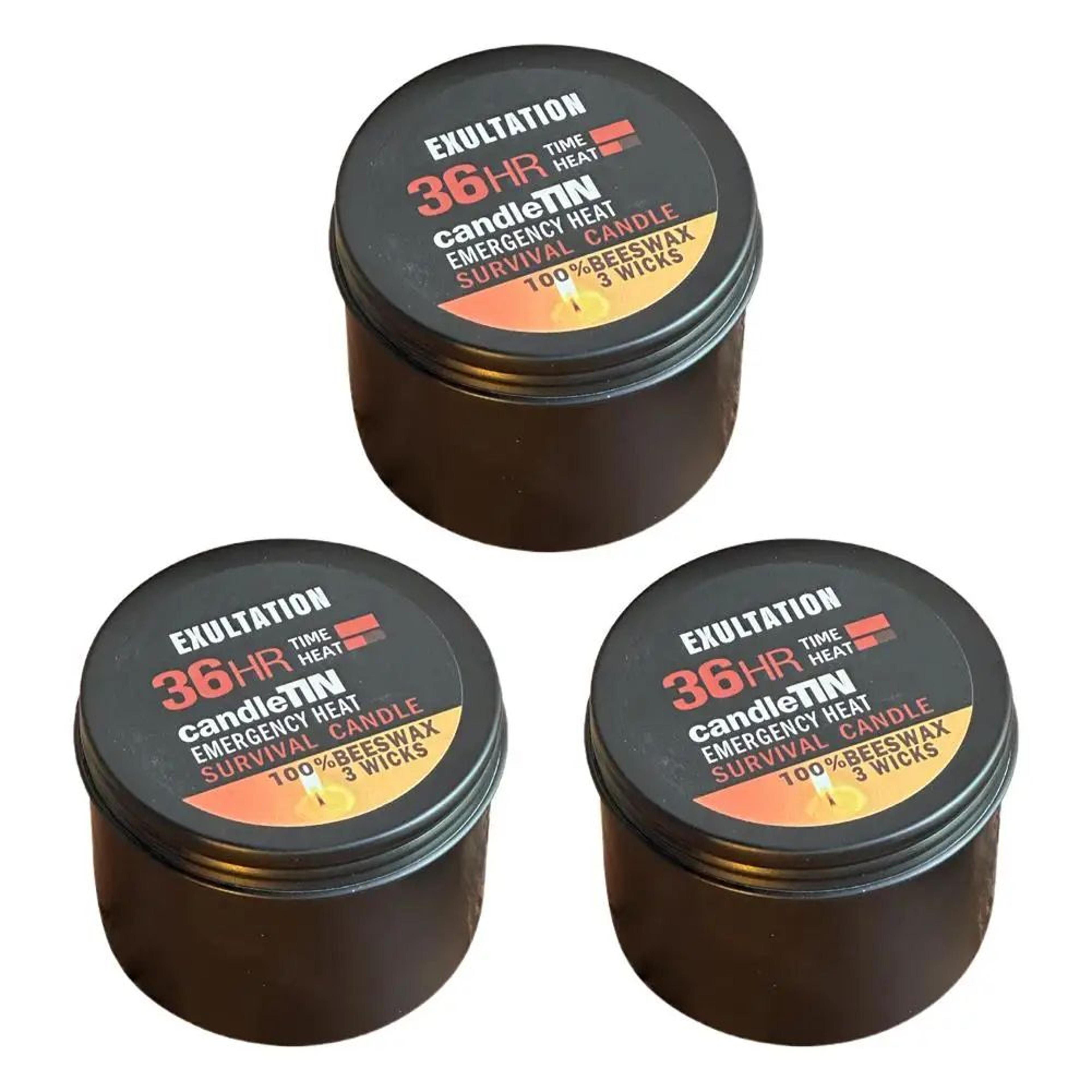 36 Hour Beeswax Emergency Survival Candle With 3 Wicks 8