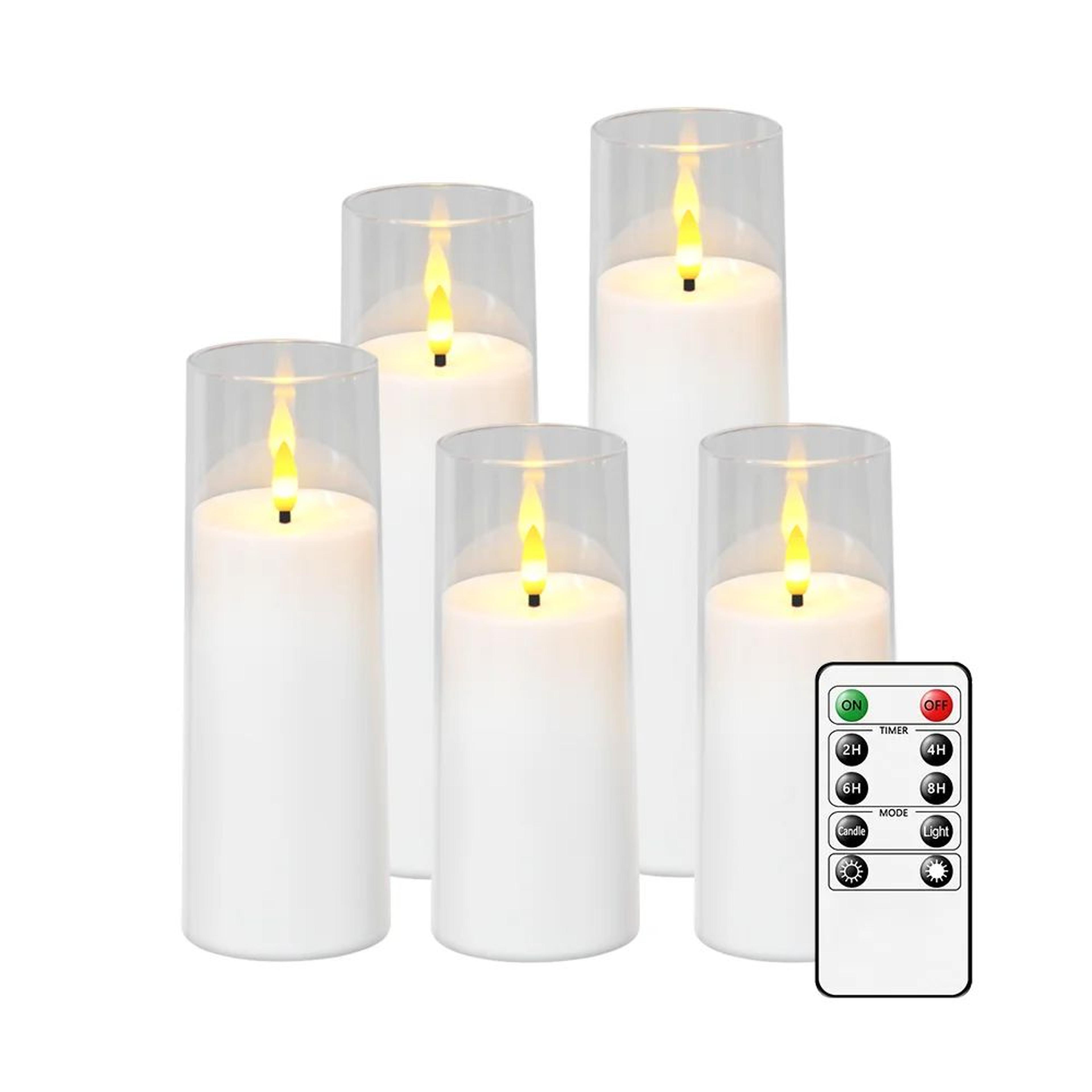 Classic White Flameless LED Candle Set With Remote Control 5 Piece 6