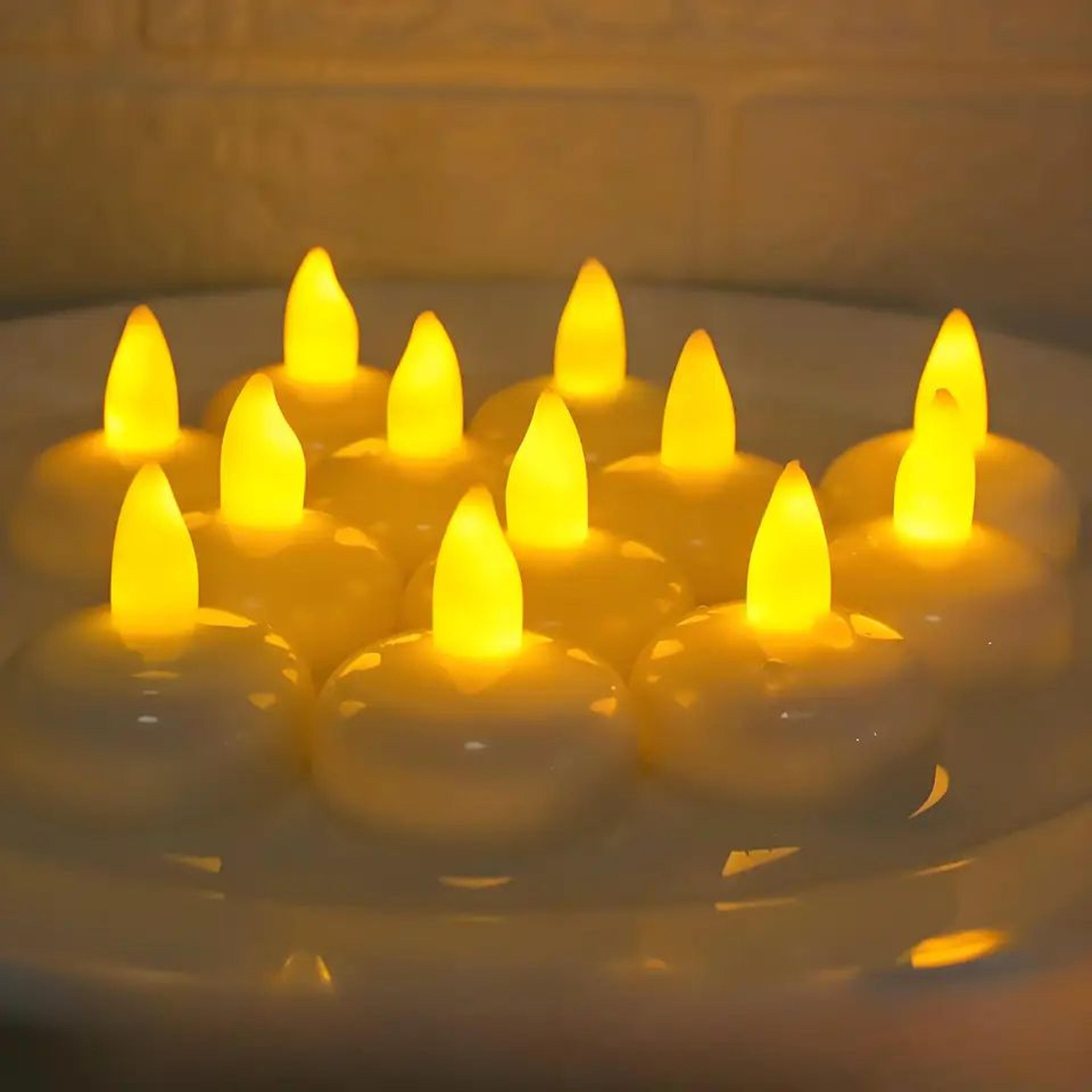 Flameless Floating LED Tealight Candles Waterproof Battery Operated 4