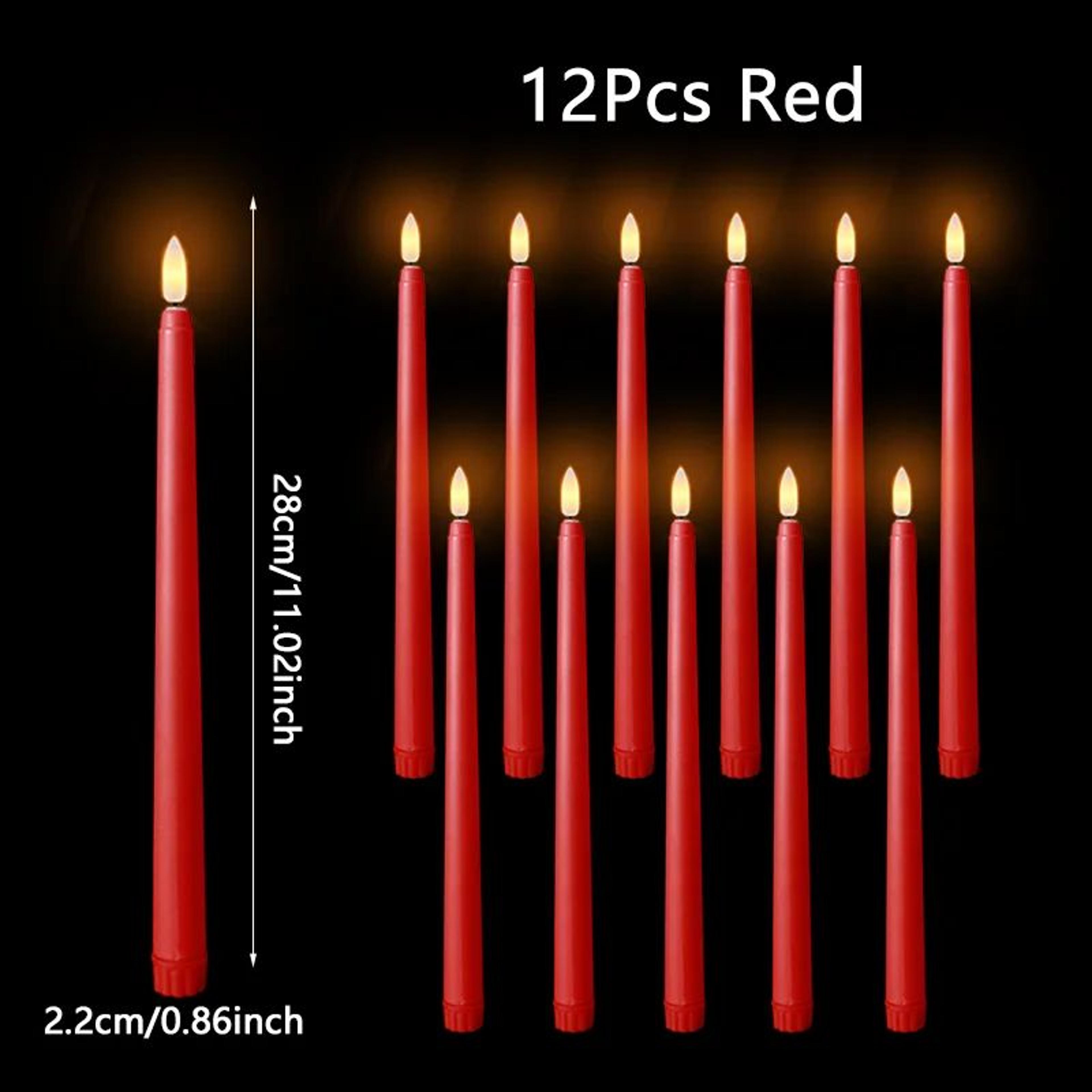 Flameless Black LED Taper Candles Battery Operated 15