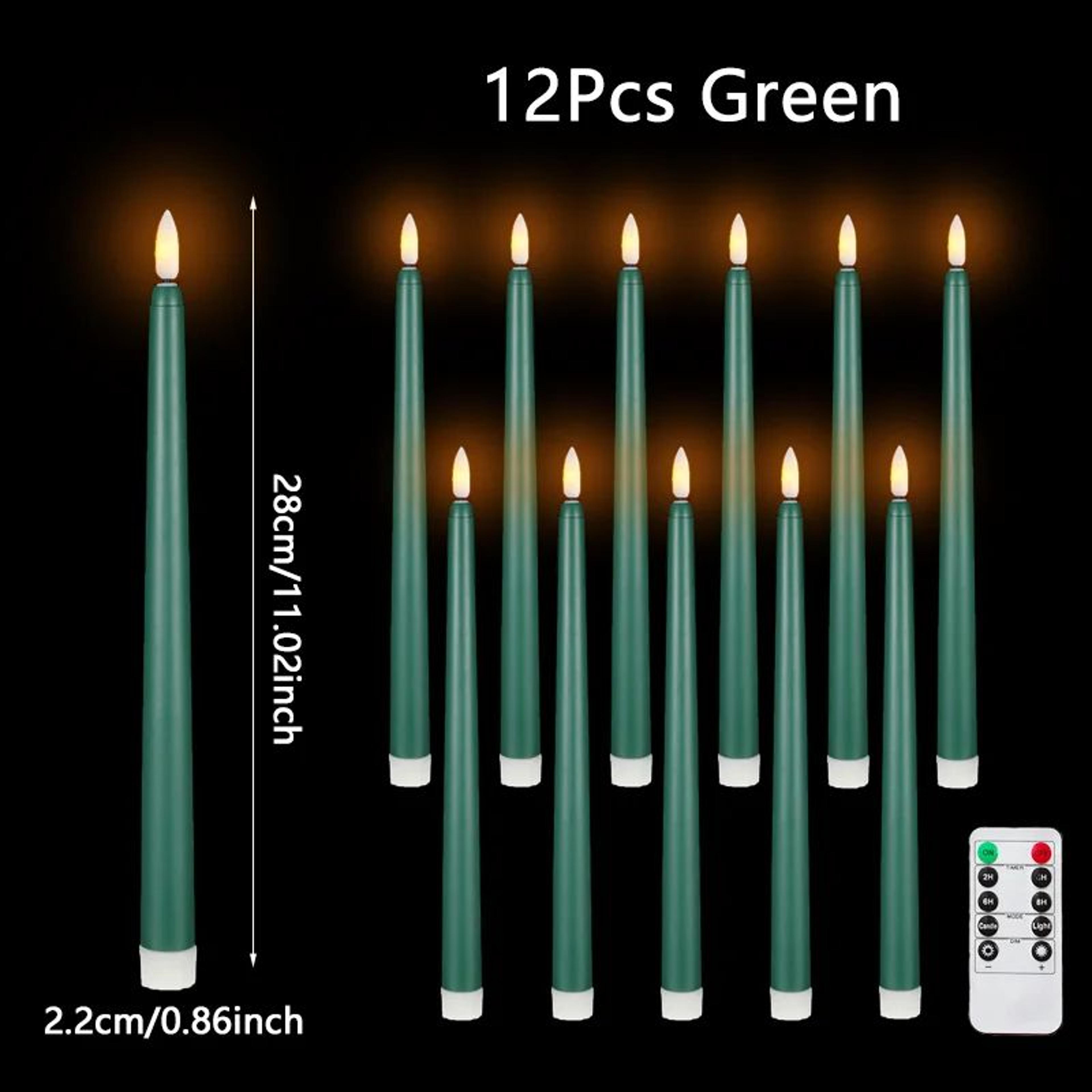 Flameless Black LED Taper Candles Battery Operated 10