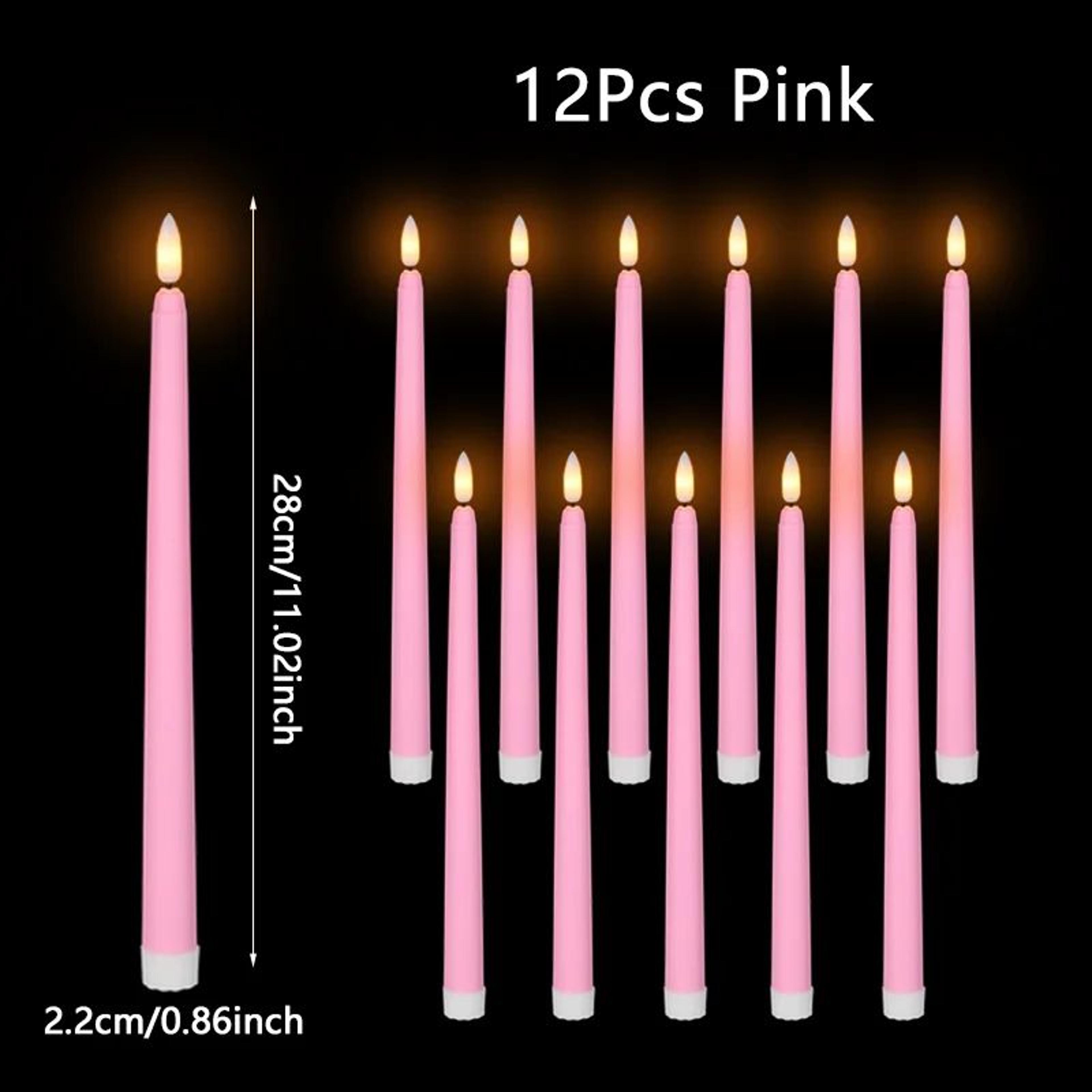 Flameless Black LED Taper Candles Battery Operated 16