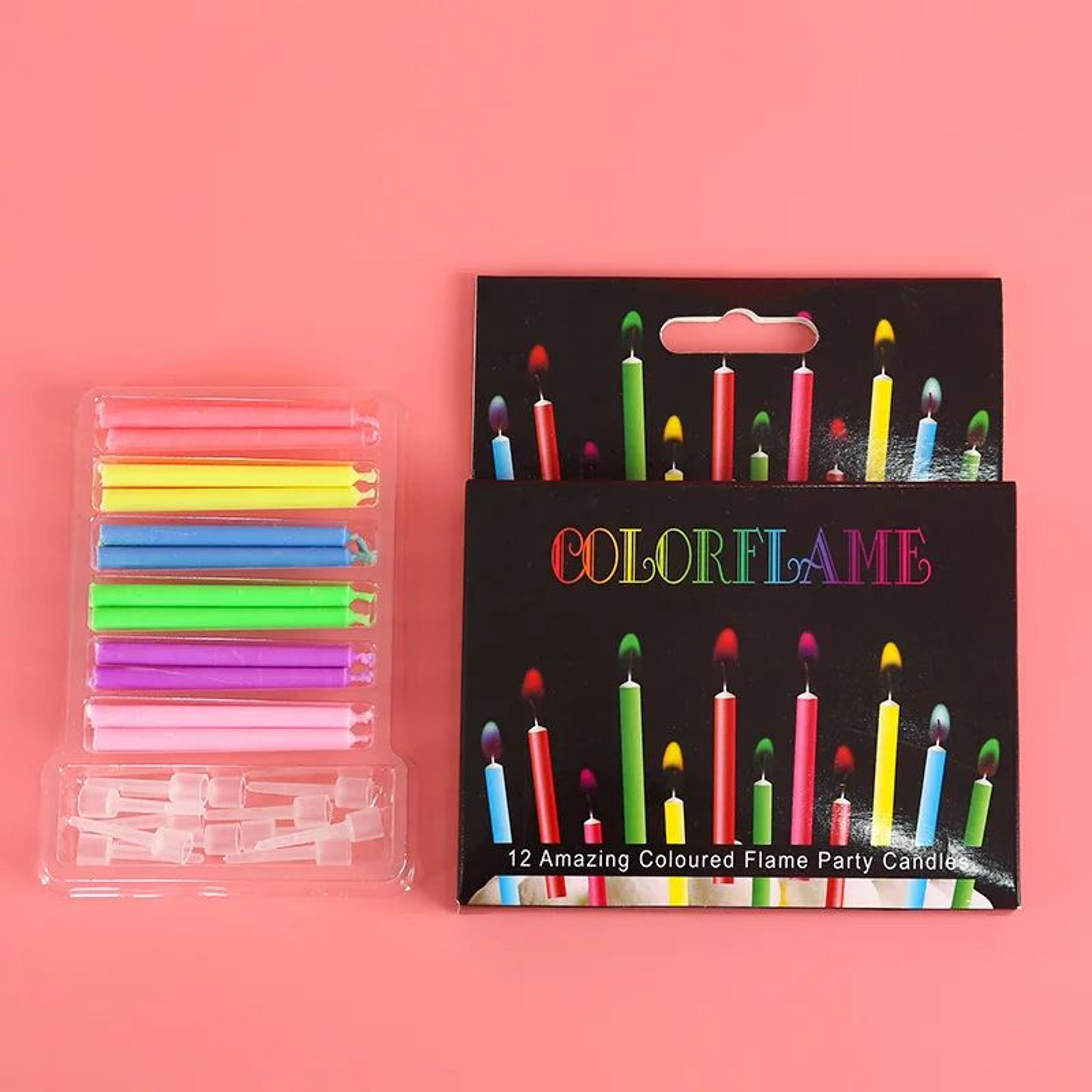 Colorful Flame Birthday Candles Party Celebration Set 7