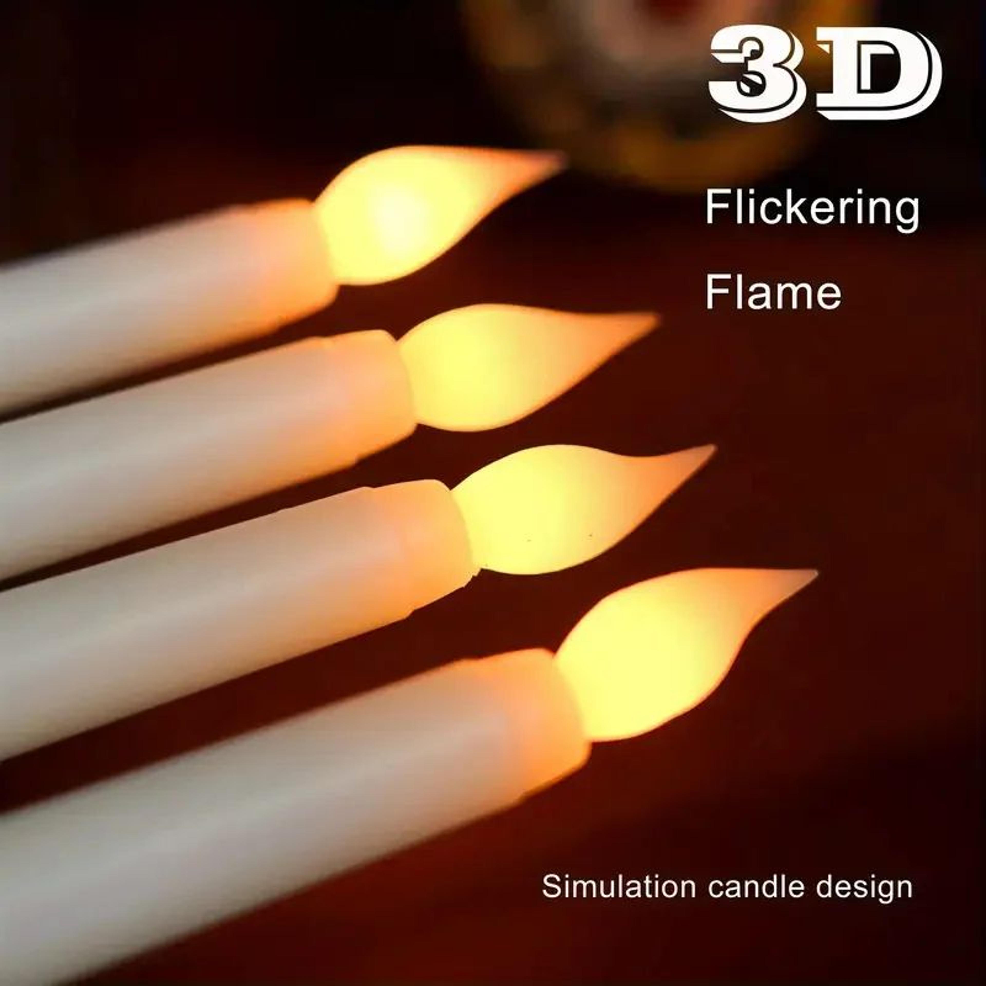 LED Flameless Taper Candles Flickering Dinner Light Set 1