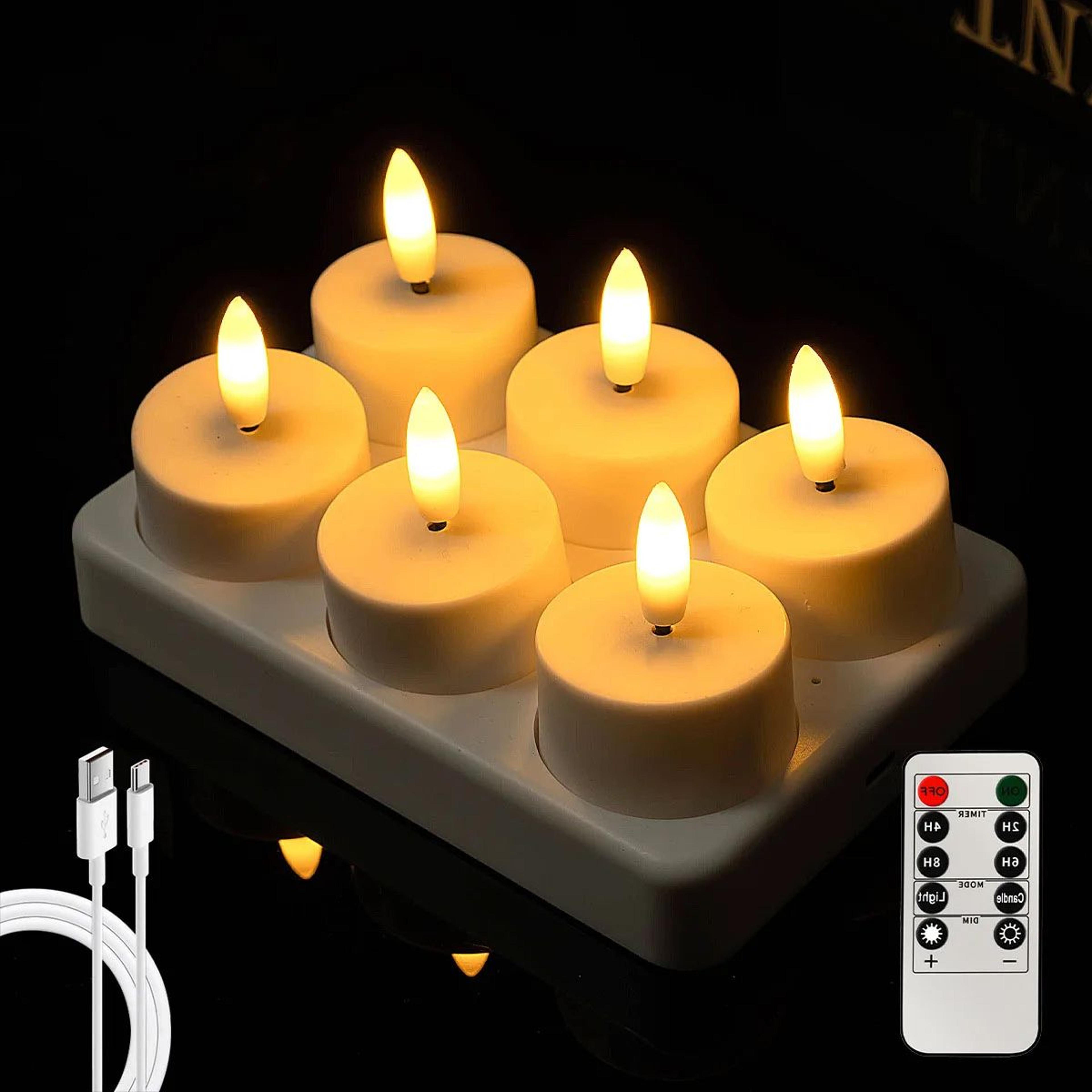 Rechargeable LED Flameless Tea Light Candles Set 0