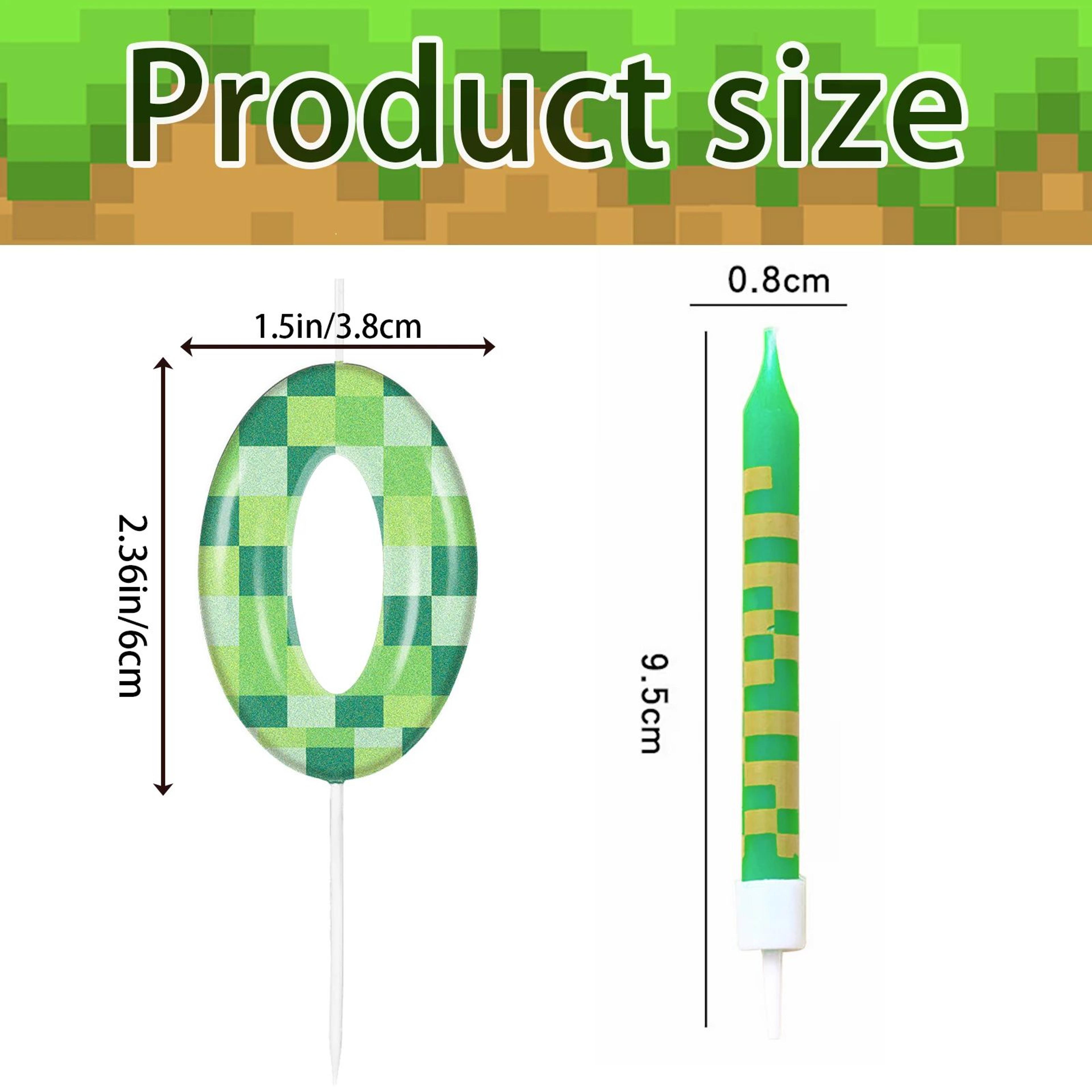 Pixel Theme Number Birthday Candles Set For Cake Decoration 5