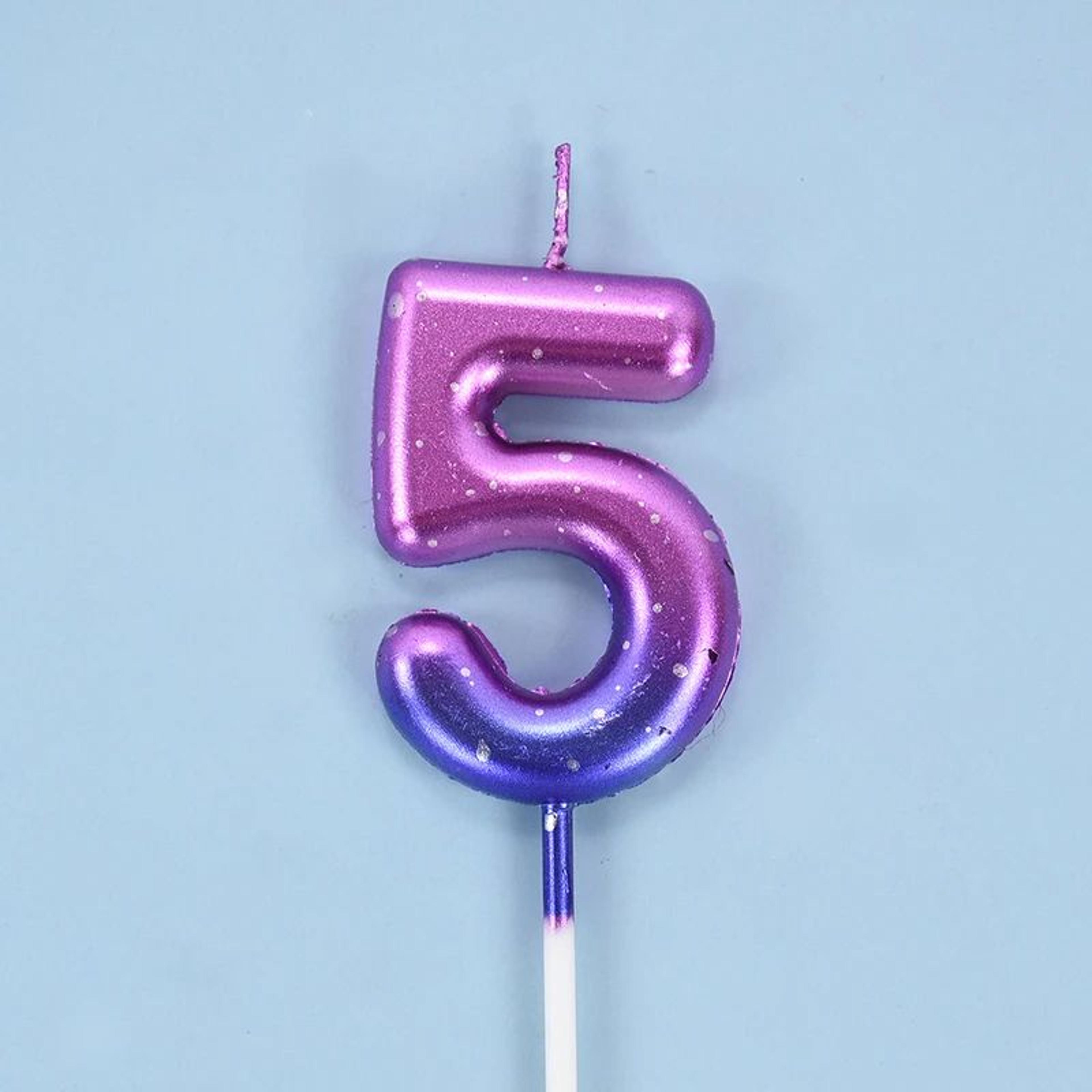Gradient Glitter Number Birthday Candle Cake Topper 11