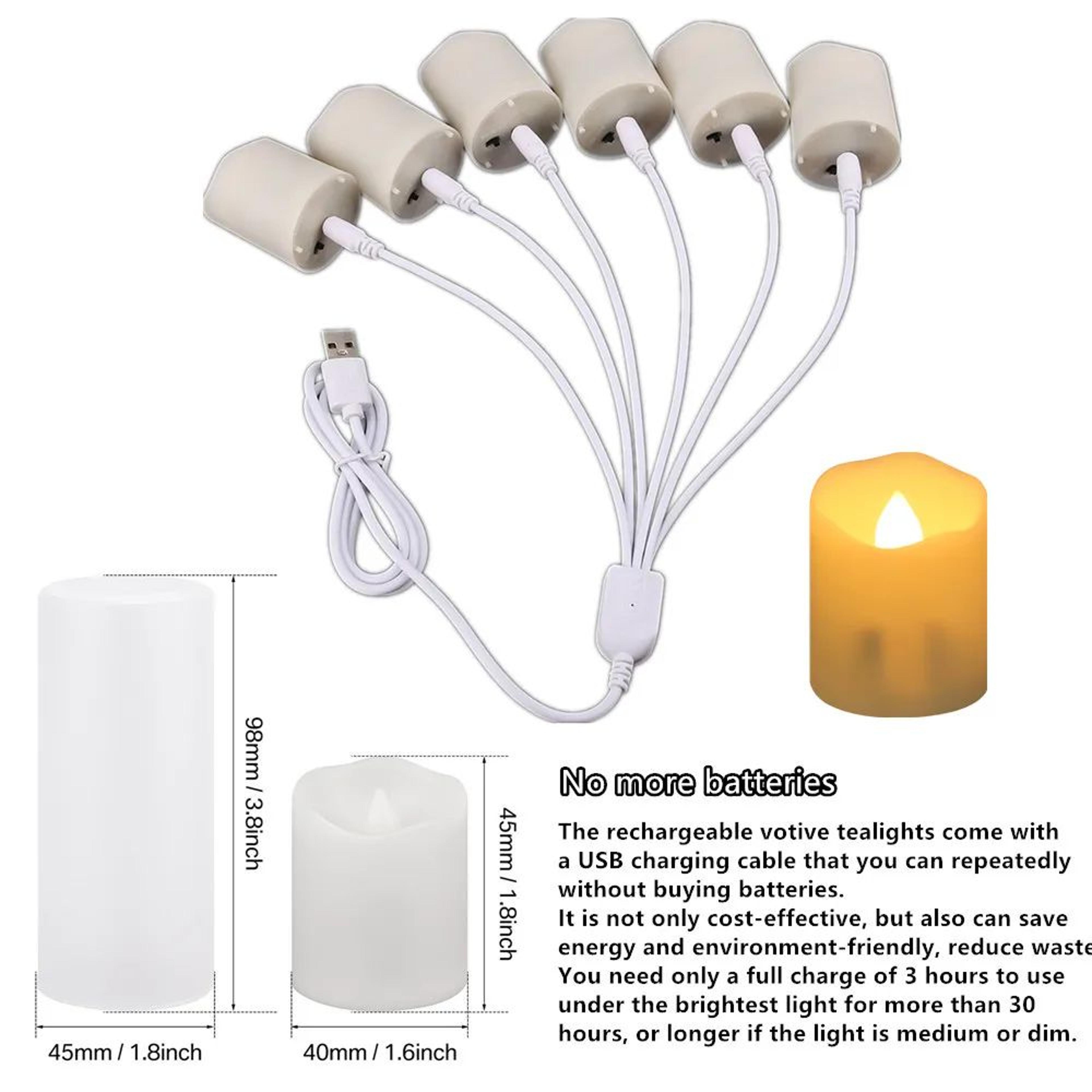 Rechargeable LED Flameless Candles With Remote And Timer 10