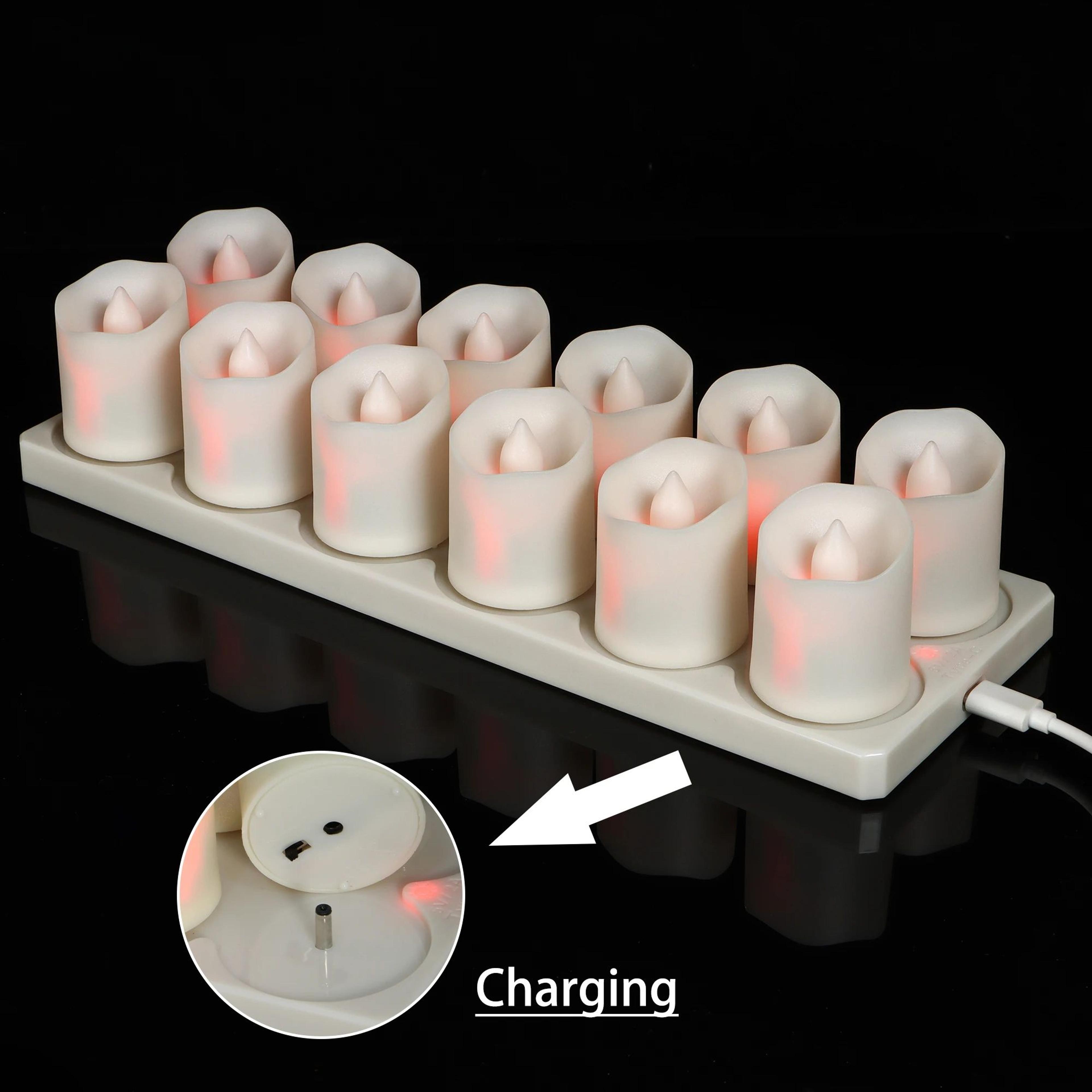 Rechargeable LED Tea Light Candles With Remote And Timer 2