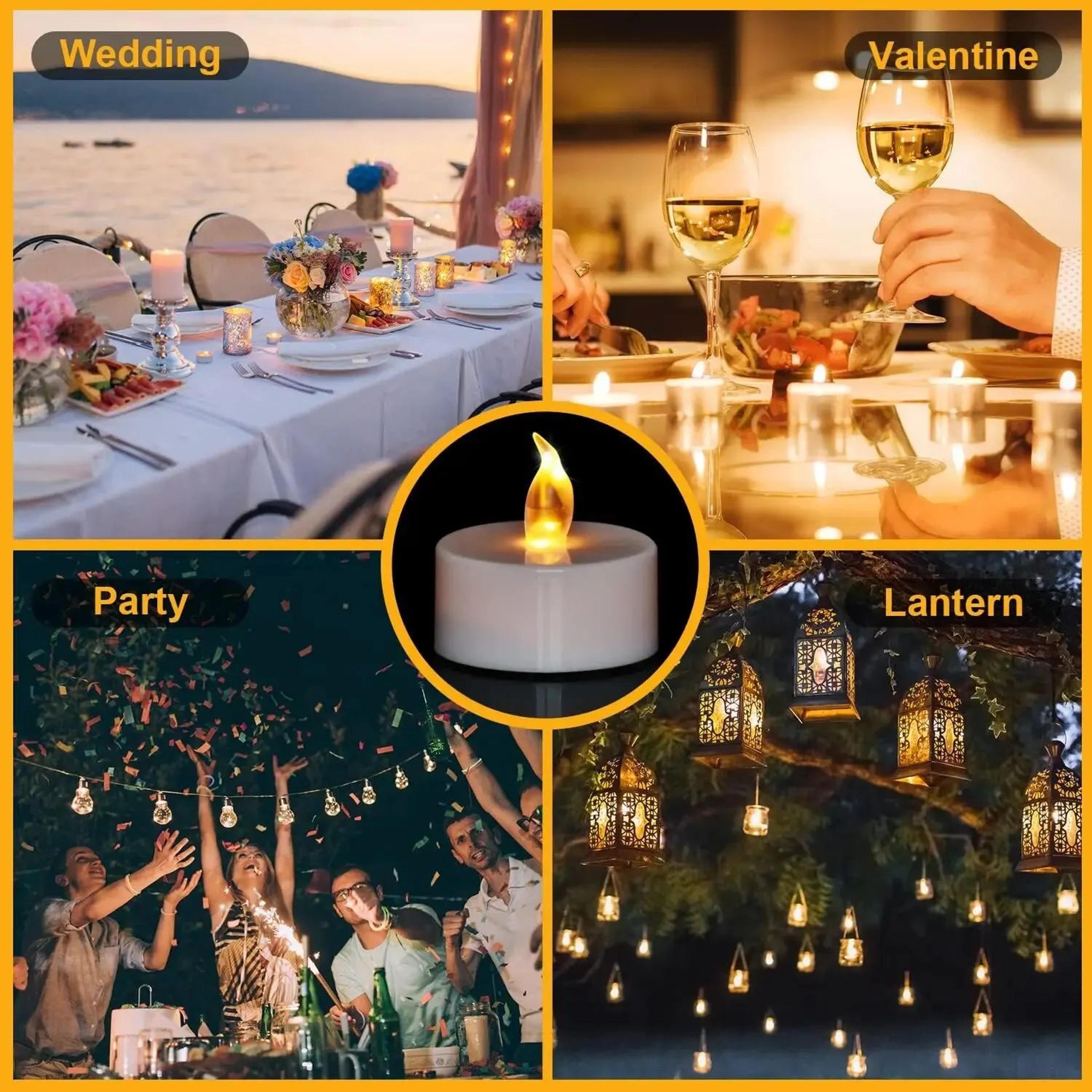 12 Pack Warm Yellow Flameless LED Tea Light Candles 4