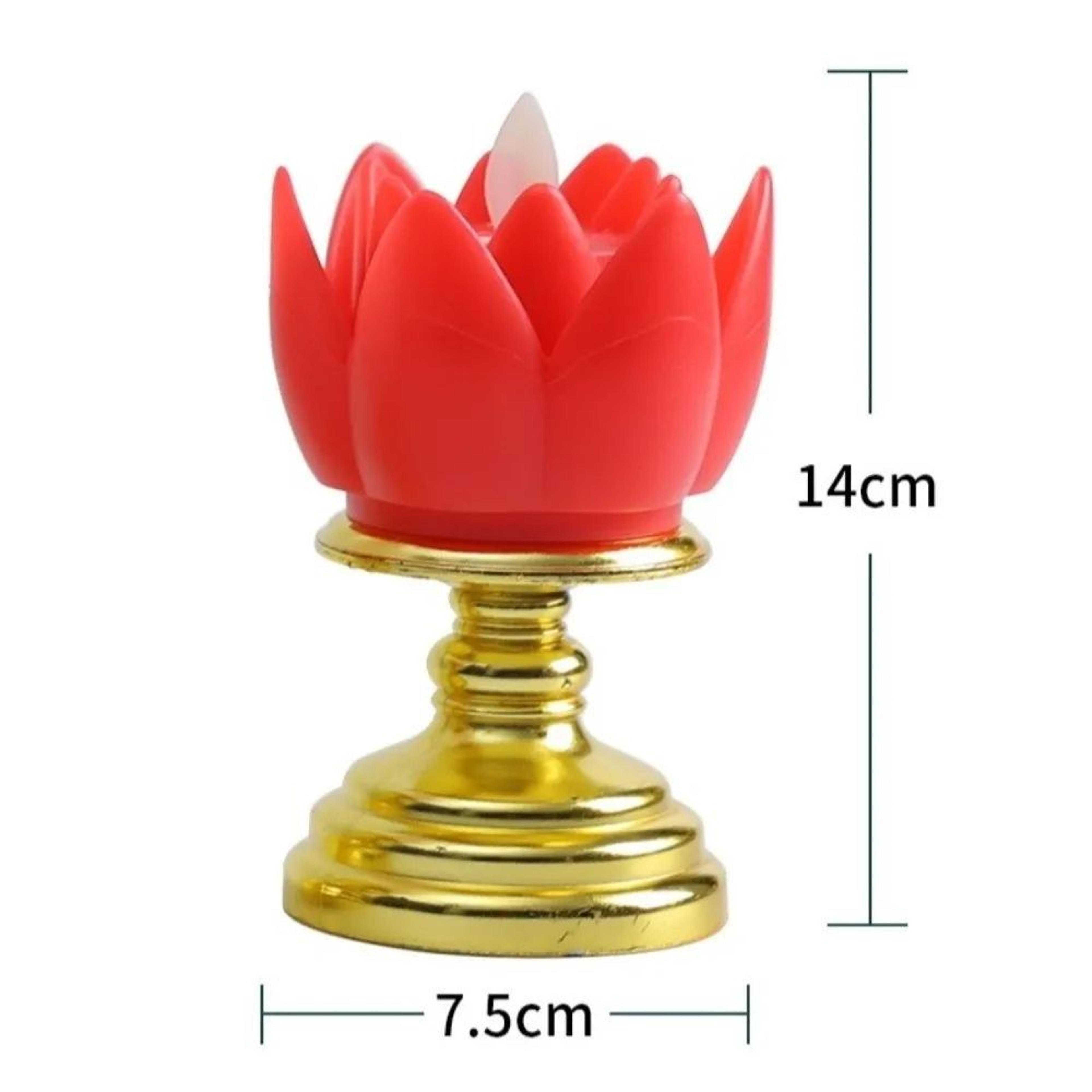 LED Lotus Prayer Candle Lamp Battery Operated 5