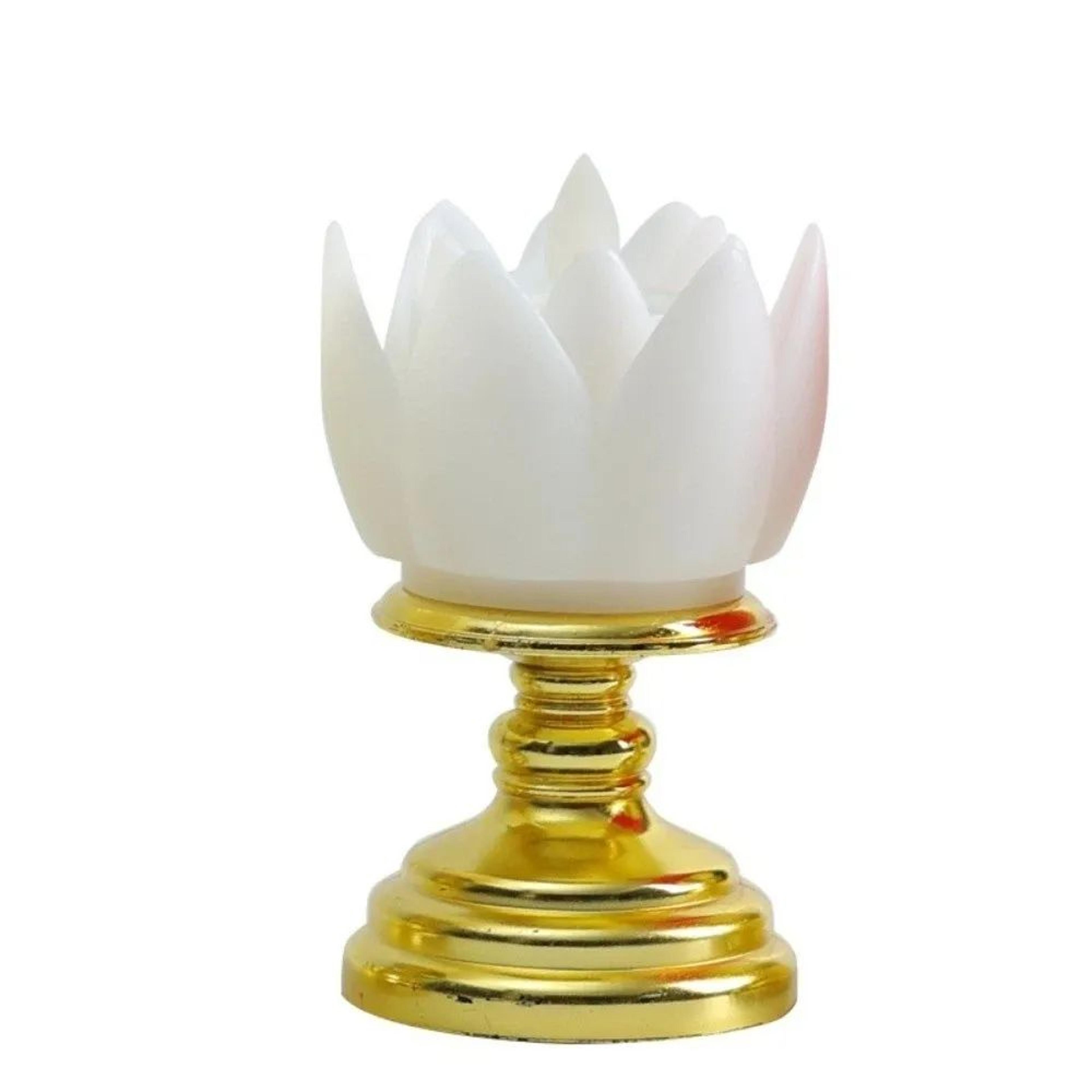 LED Lotus Prayer Candle Lamp Battery Operated 7