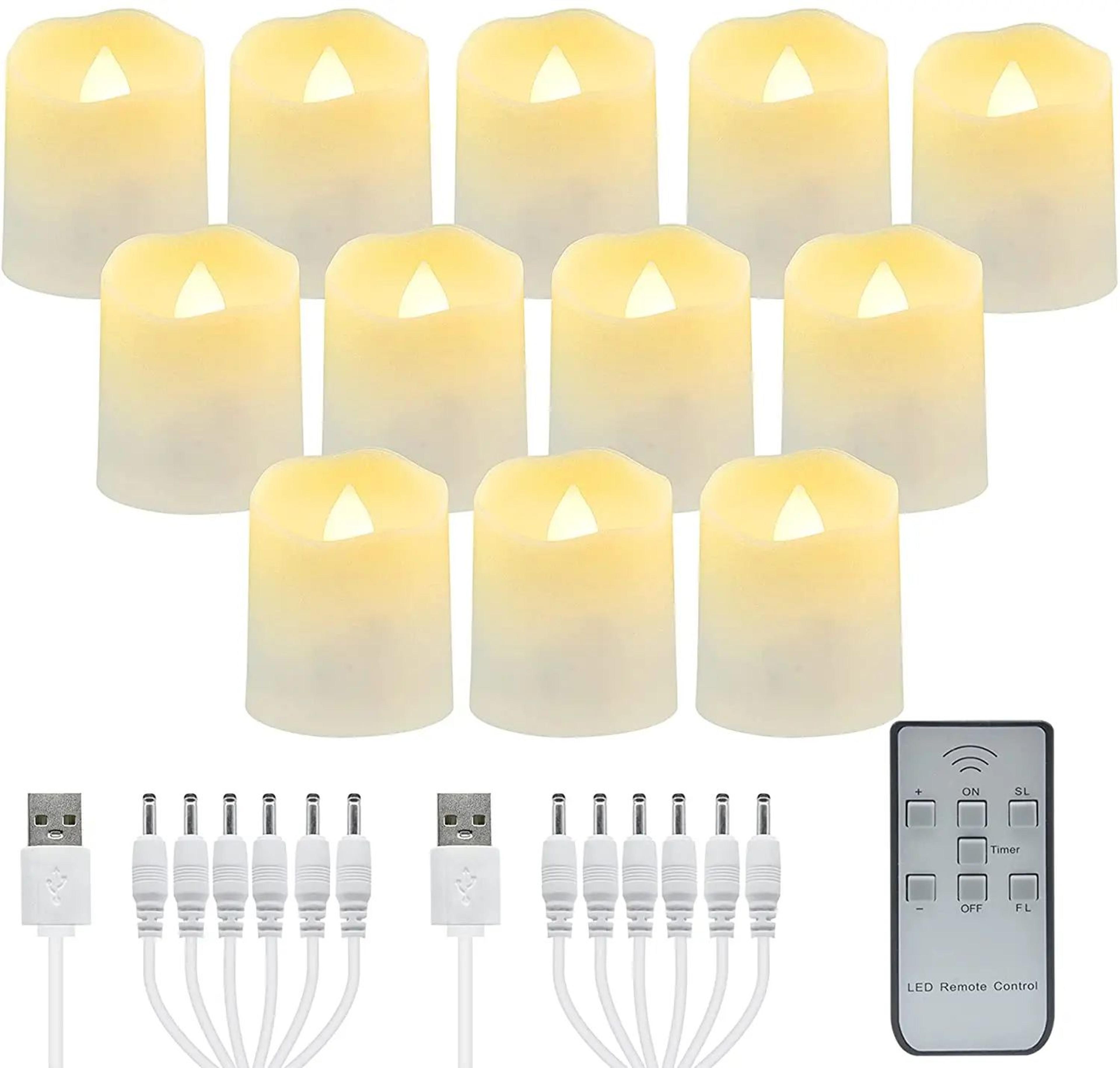 Rechargeable LED Flameless Tea Candles With Remote And Timer 5