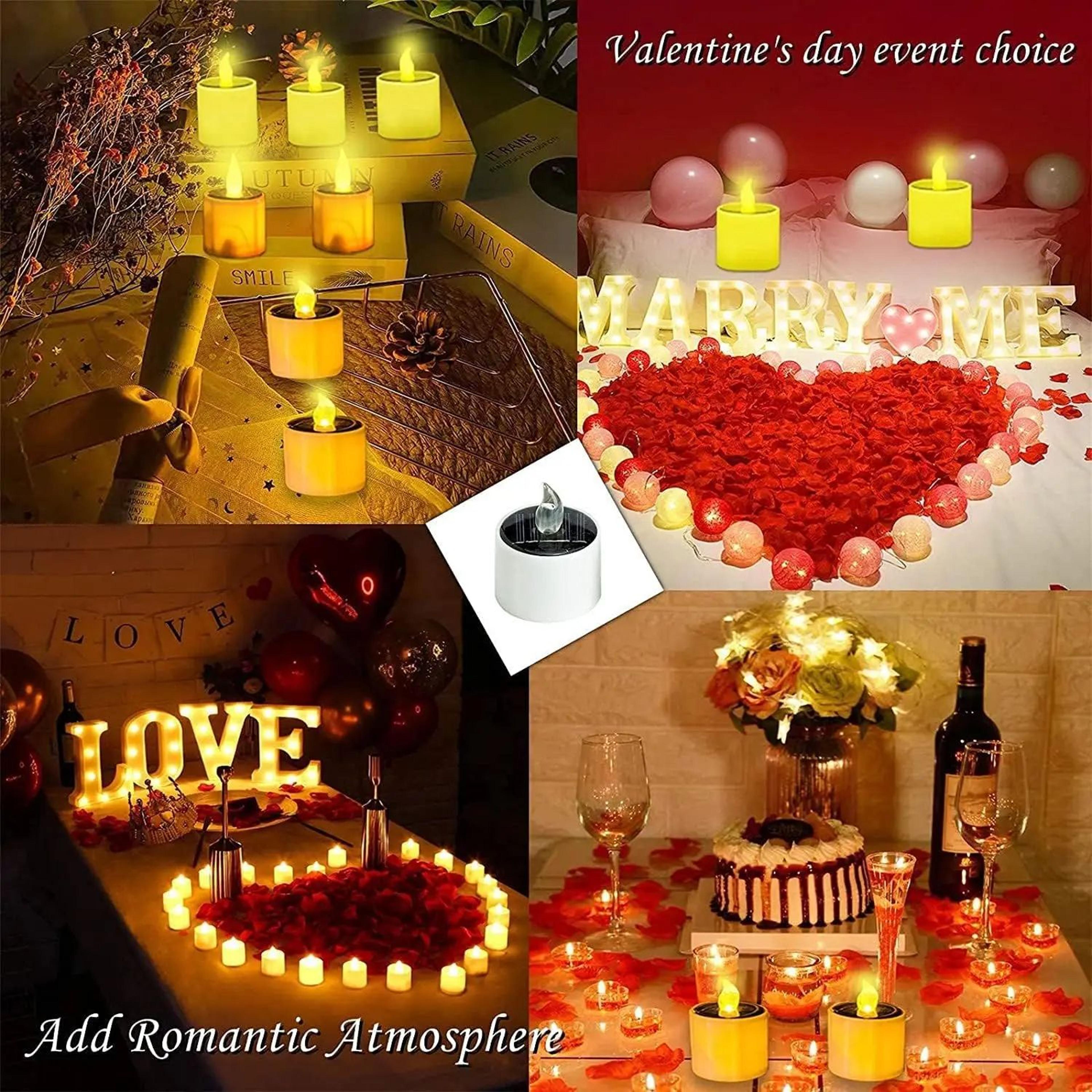 Solar Powered LED Tea Light Flickering Waterproof Decorative Candle 4